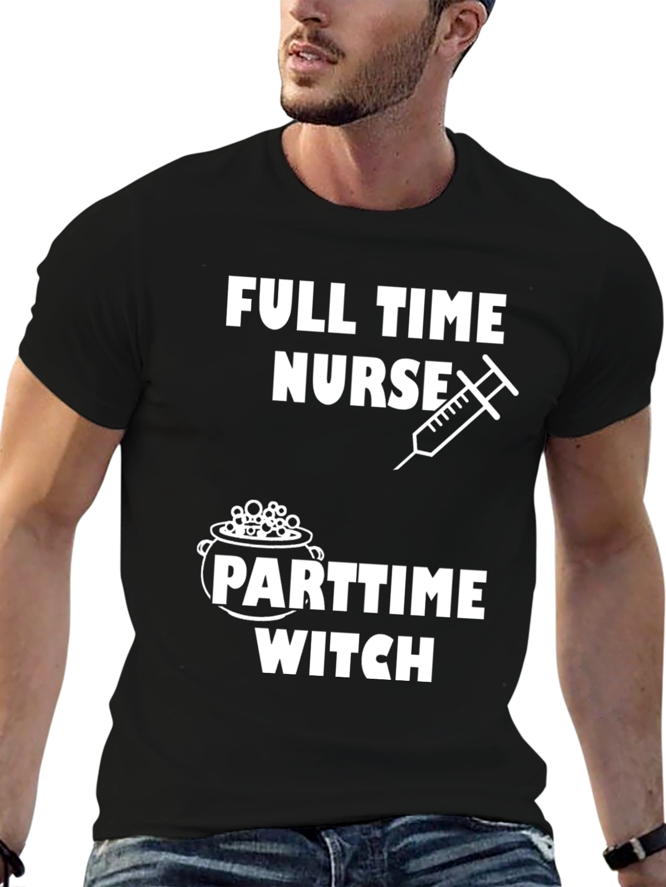 Full Time Nurse Part Time Witch Graphic T-Shirt