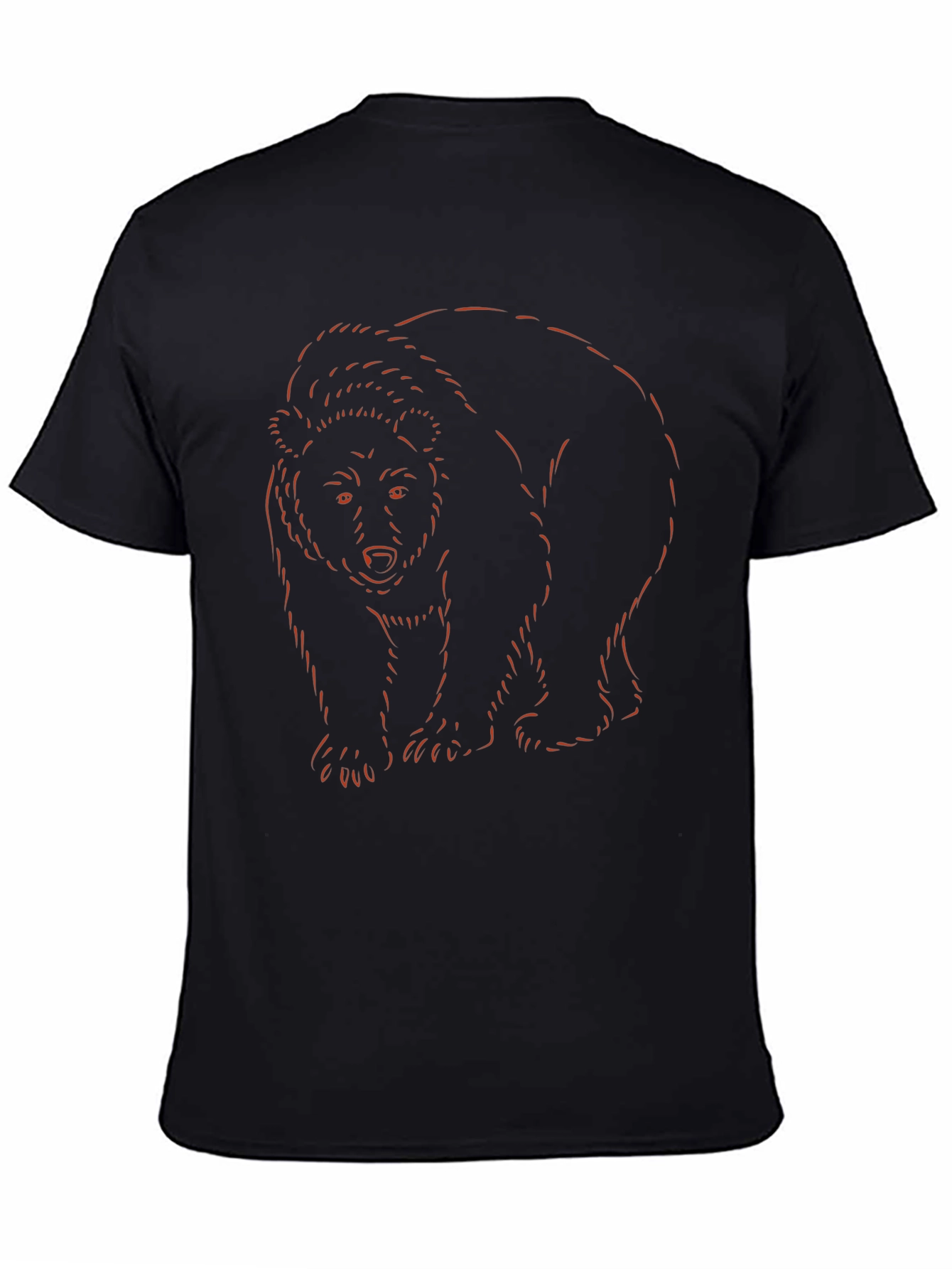 Bear Outline Graphic Tee - Soft Cotton Blend
