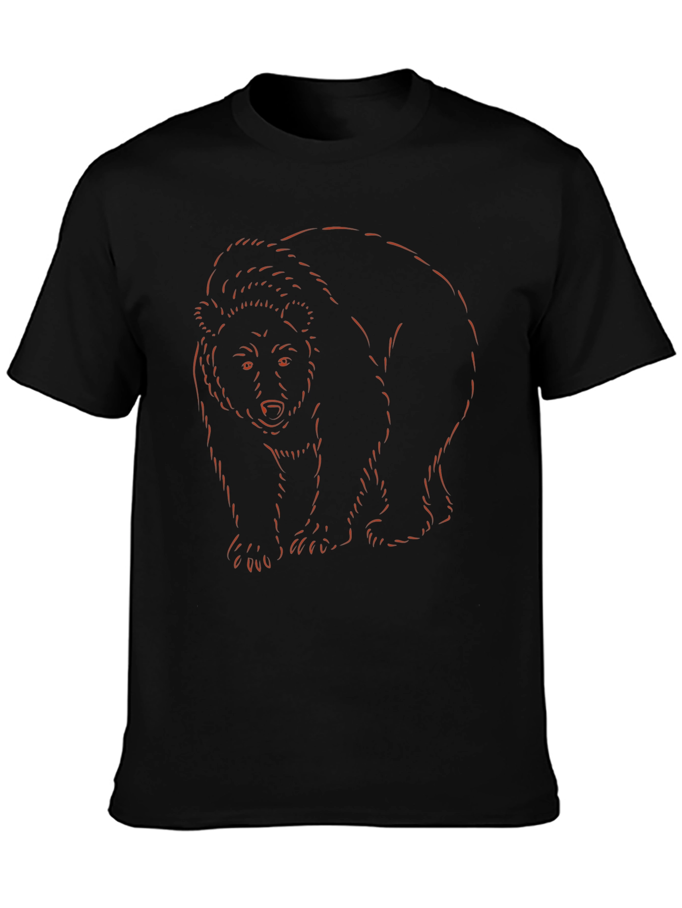 Bear Outline Graphic Tee - Soft Cotton Blend