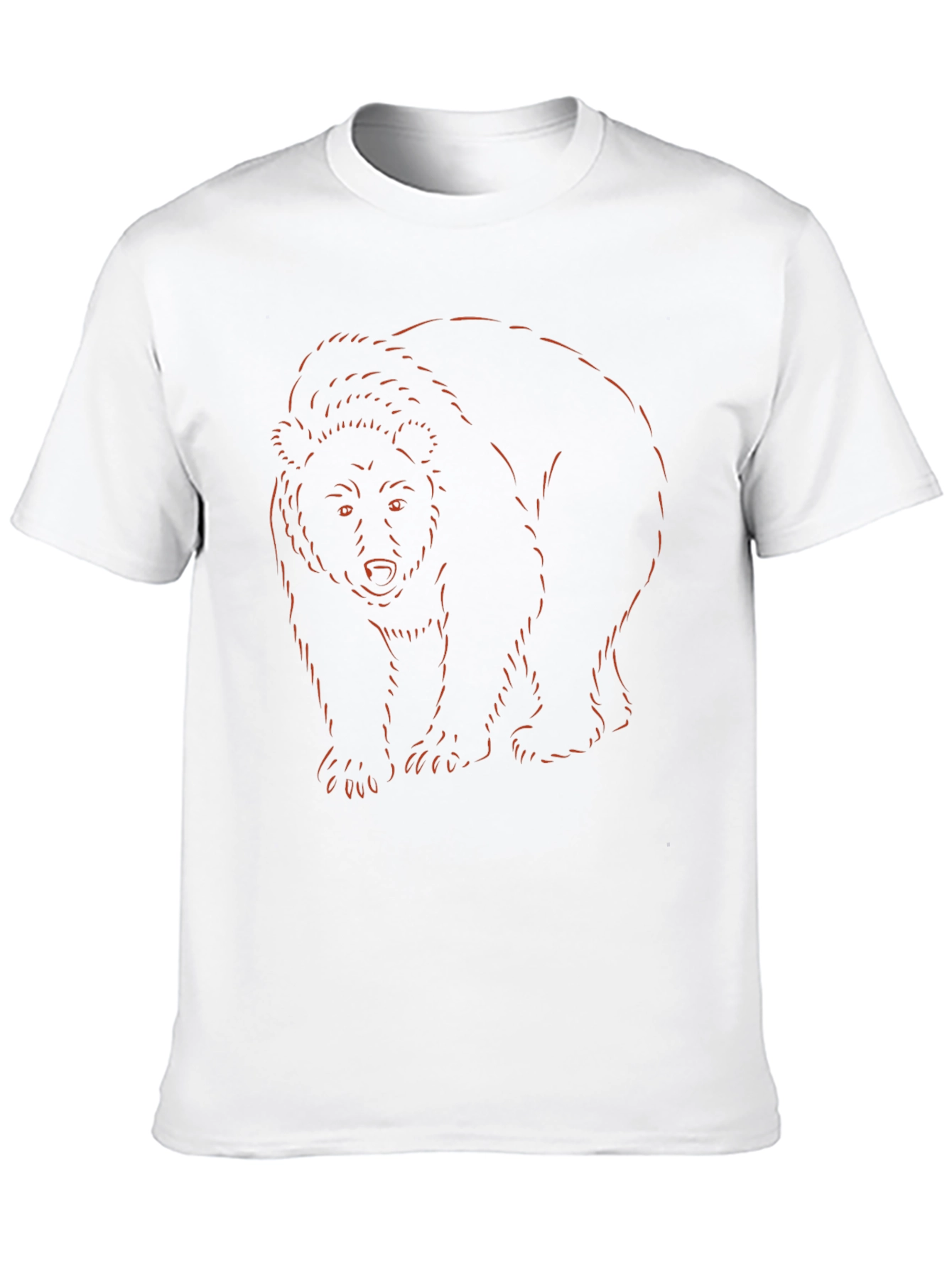 Bear Outline Graphic Tee - Soft Cotton Blend