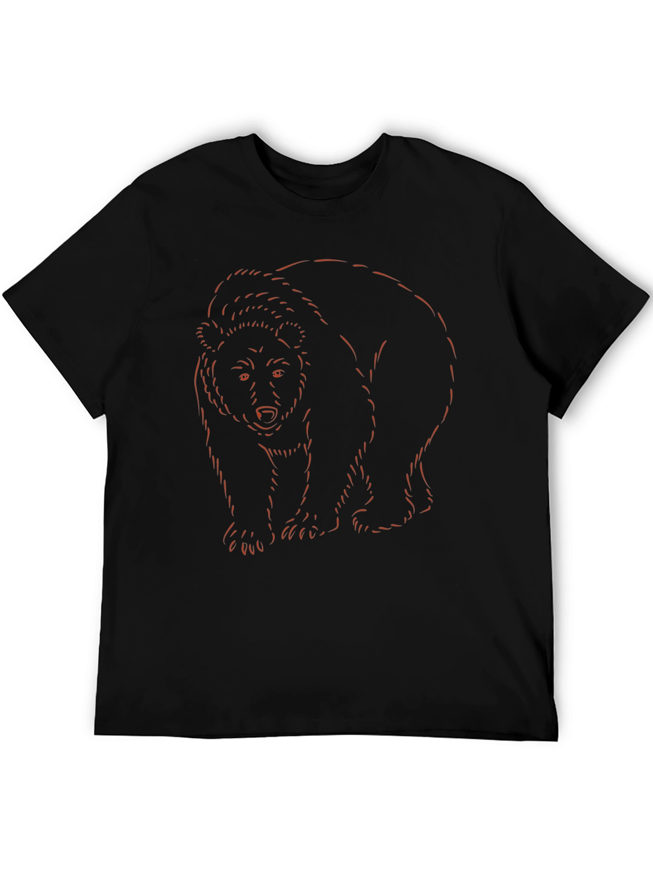 Bear Outline Graphic Tee - Soft Cotton Blend