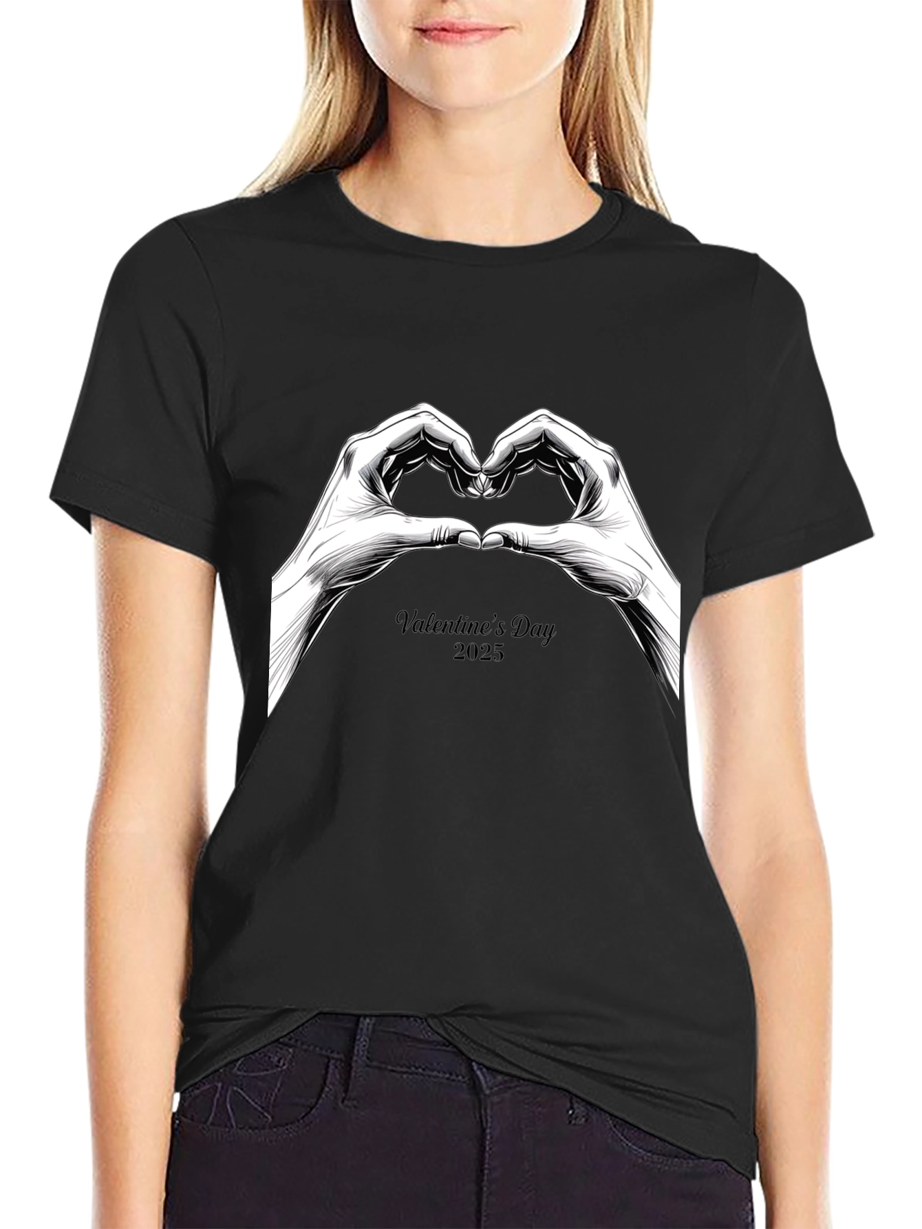 Valentines Day 2025 Heart Hands T-Shirt