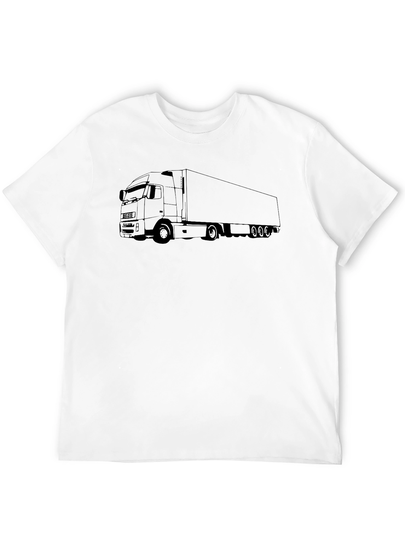 Black Truck Outline T-Shirt - Heavy Transport Design