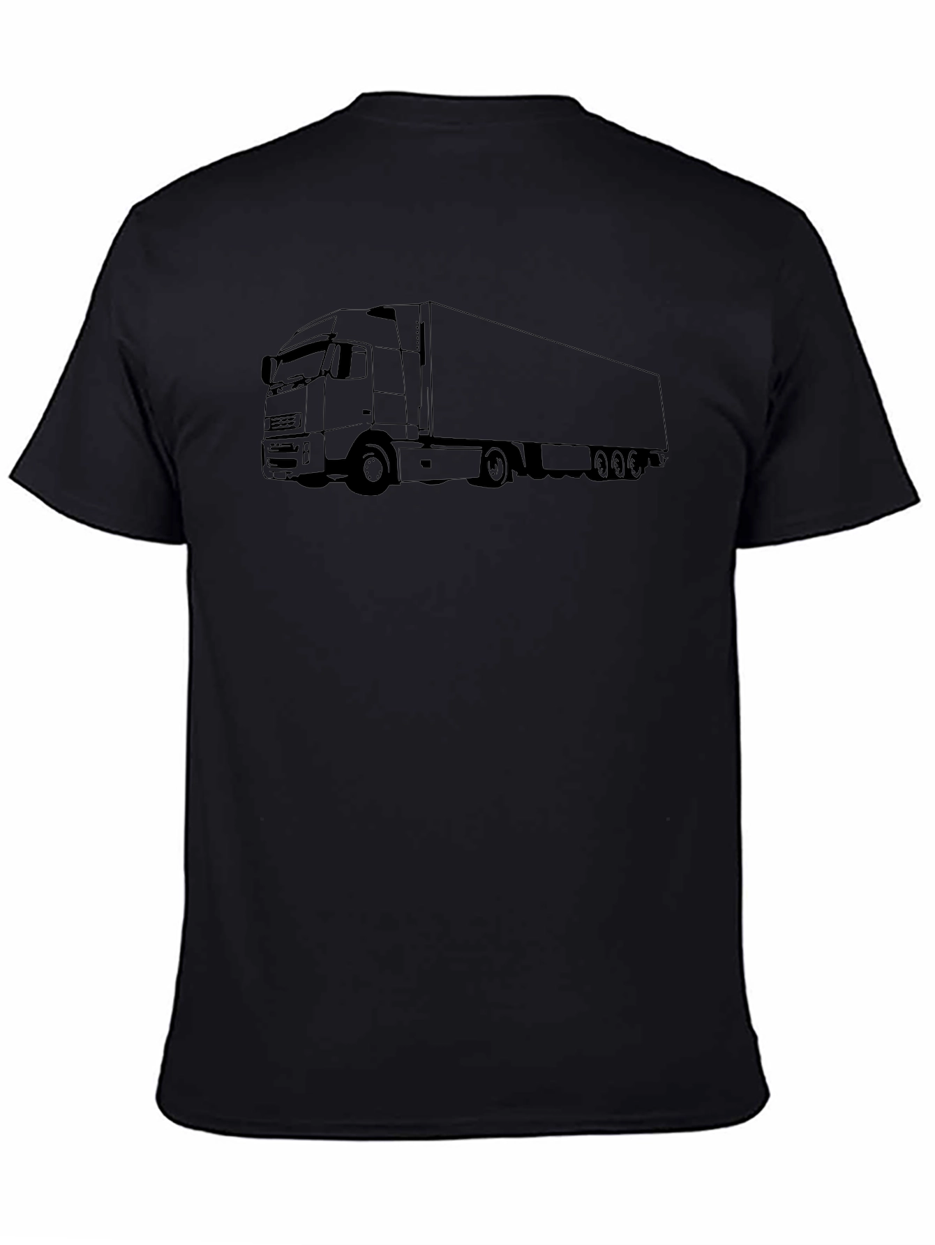 Black Truck Outline T-Shirt - Heavy Transport Design