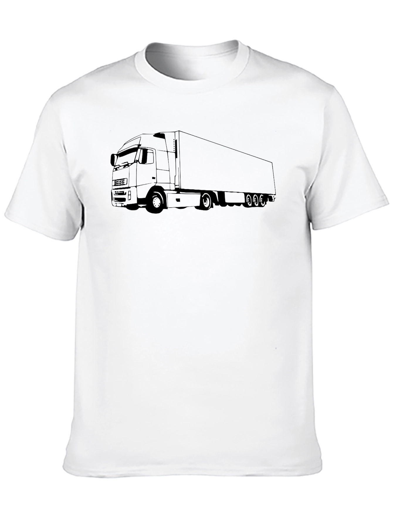 Black Truck Outline T-Shirt - Heavy Transport Design