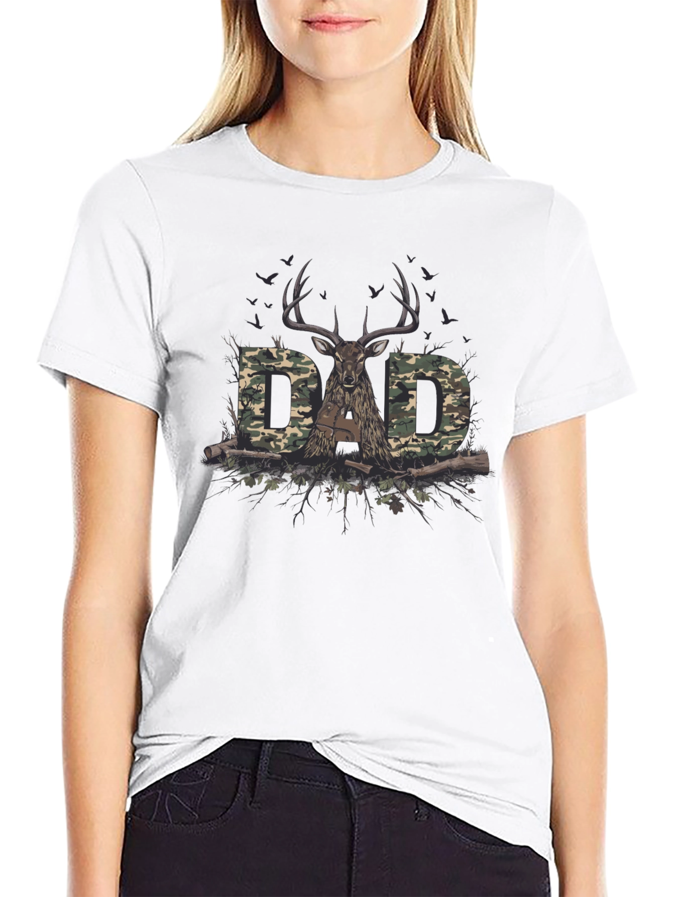 Dad Camo Deer Hunting T-Shirt