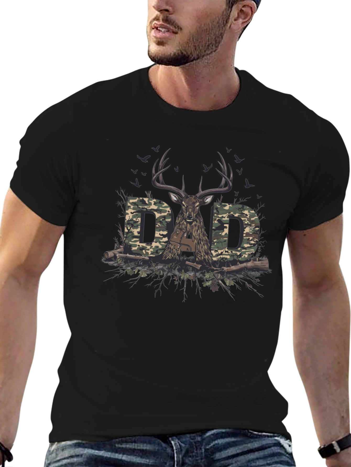 Dad Camo Deer Hunting T-Shirt