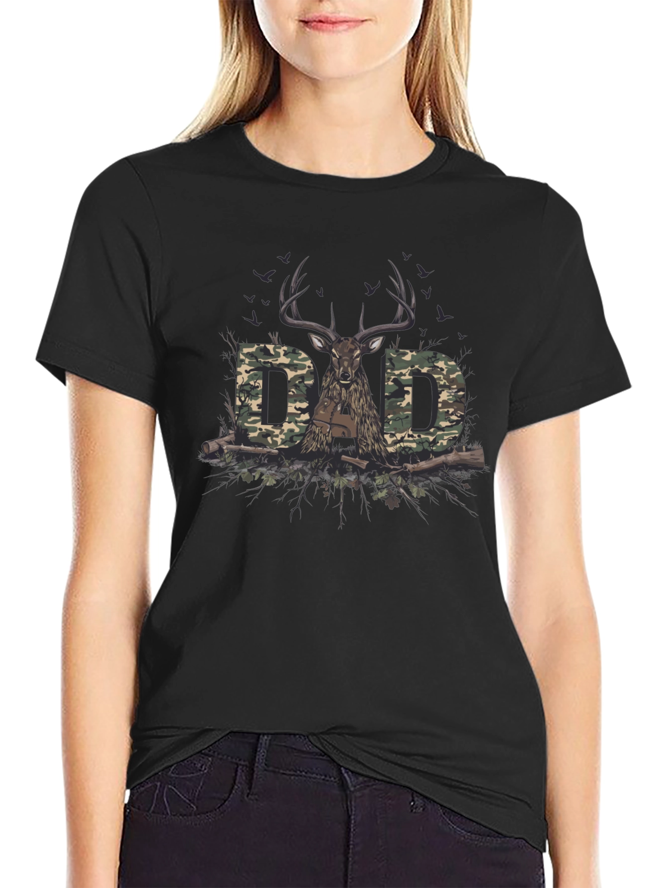 Dad Camo Deer Hunting T-Shirt