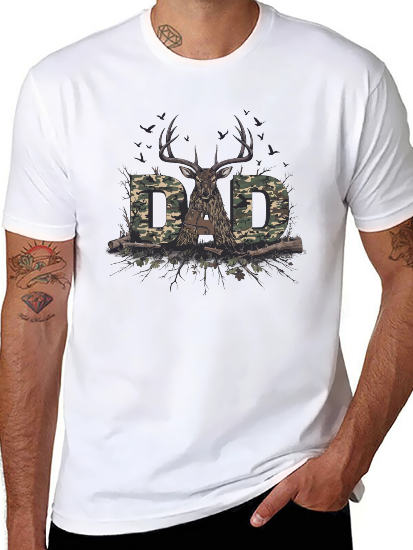 Dad Camo Deer Hunting T-Shirt