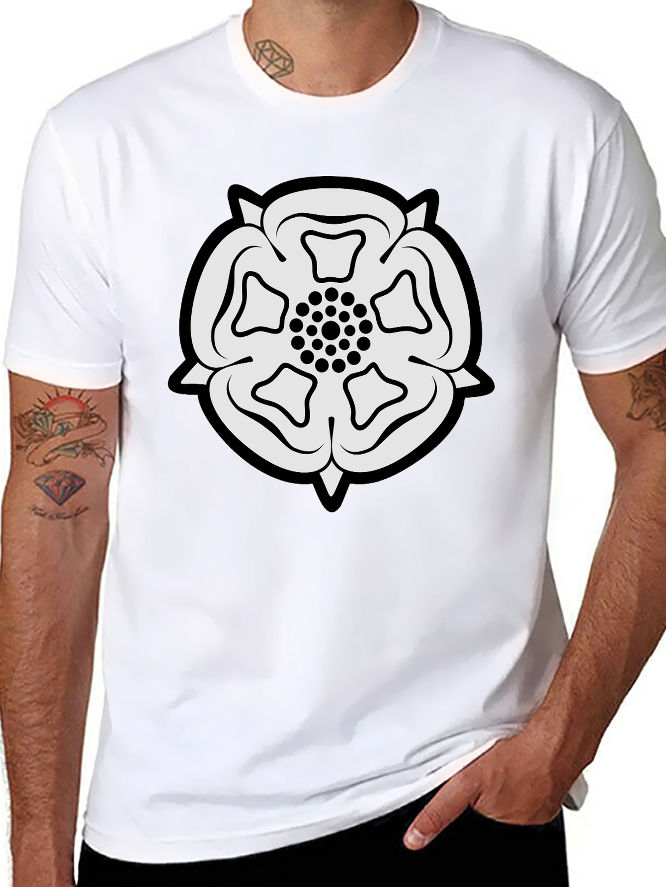 Yorkshire Rose T-Shirt - Classic Black Tee