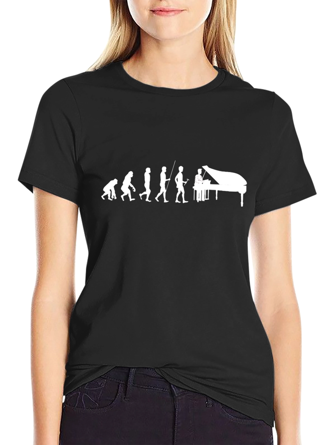 Piano Evolution Black T-Shirt