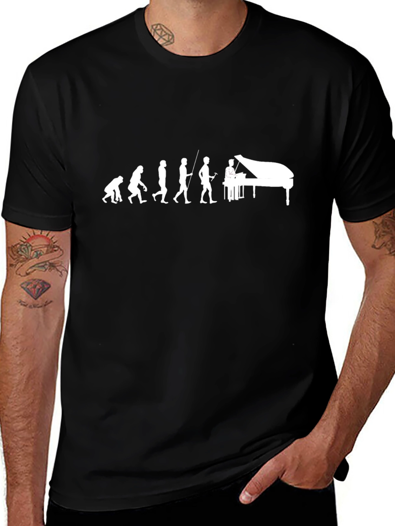 Piano Evolution Black T-Shirt