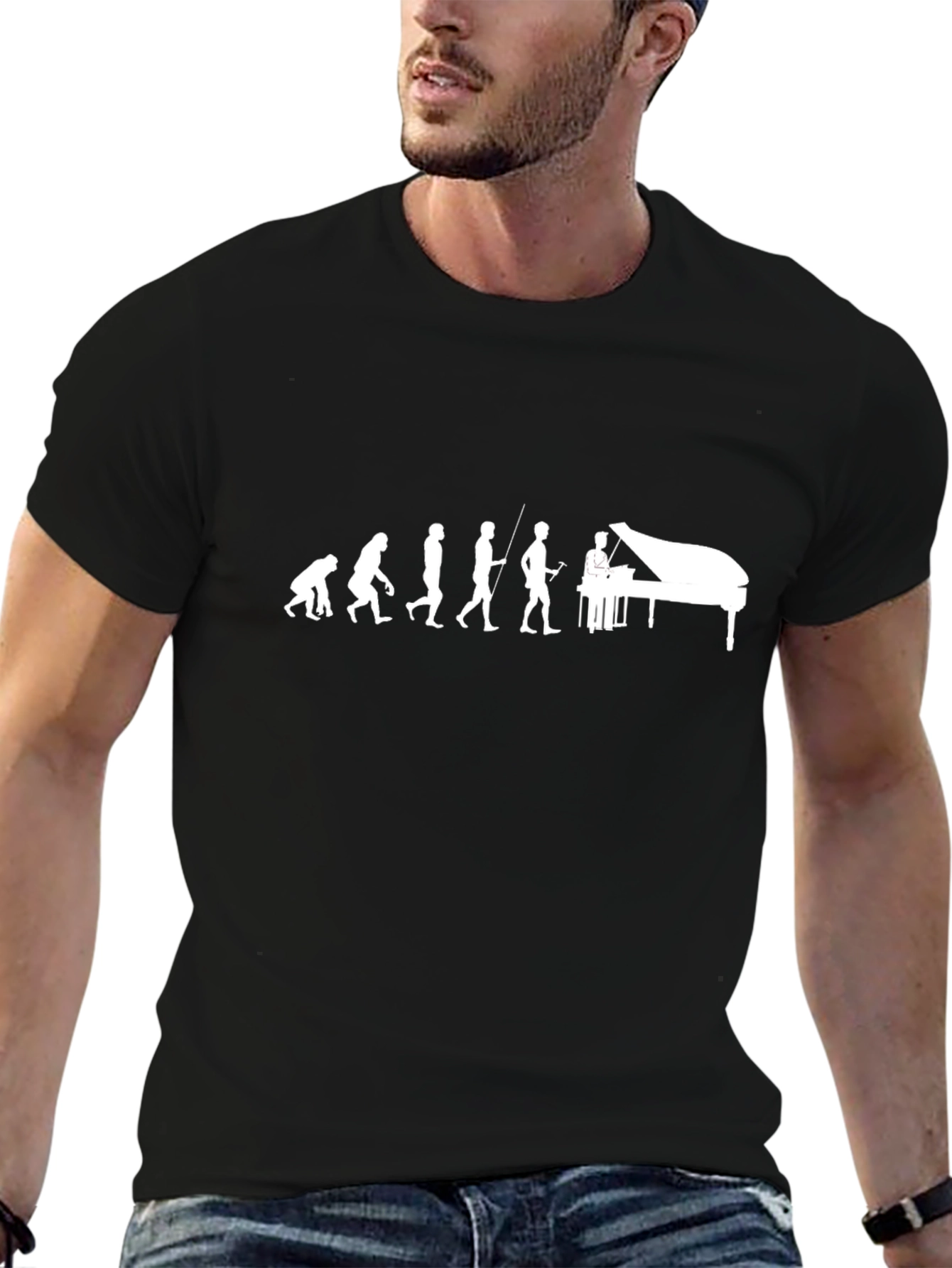 Piano Evolution Black T-Shirt