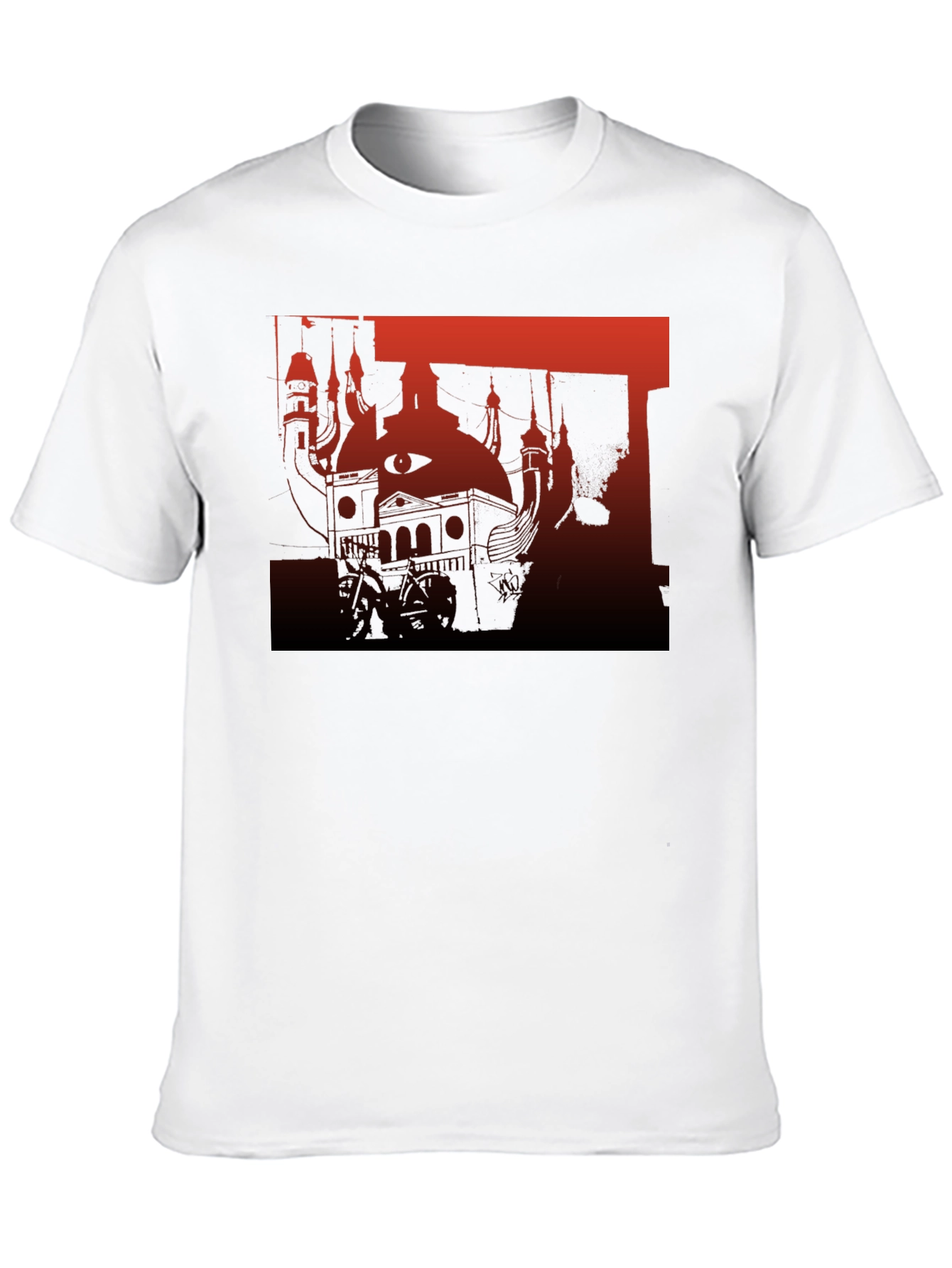 Abstract Red and Black Graphic T-Shirt