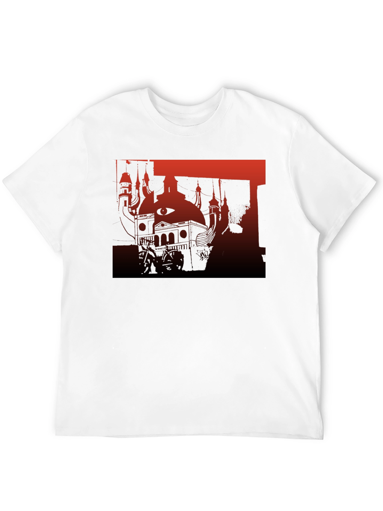 Abstract Red and Black Graphic T-Shirt