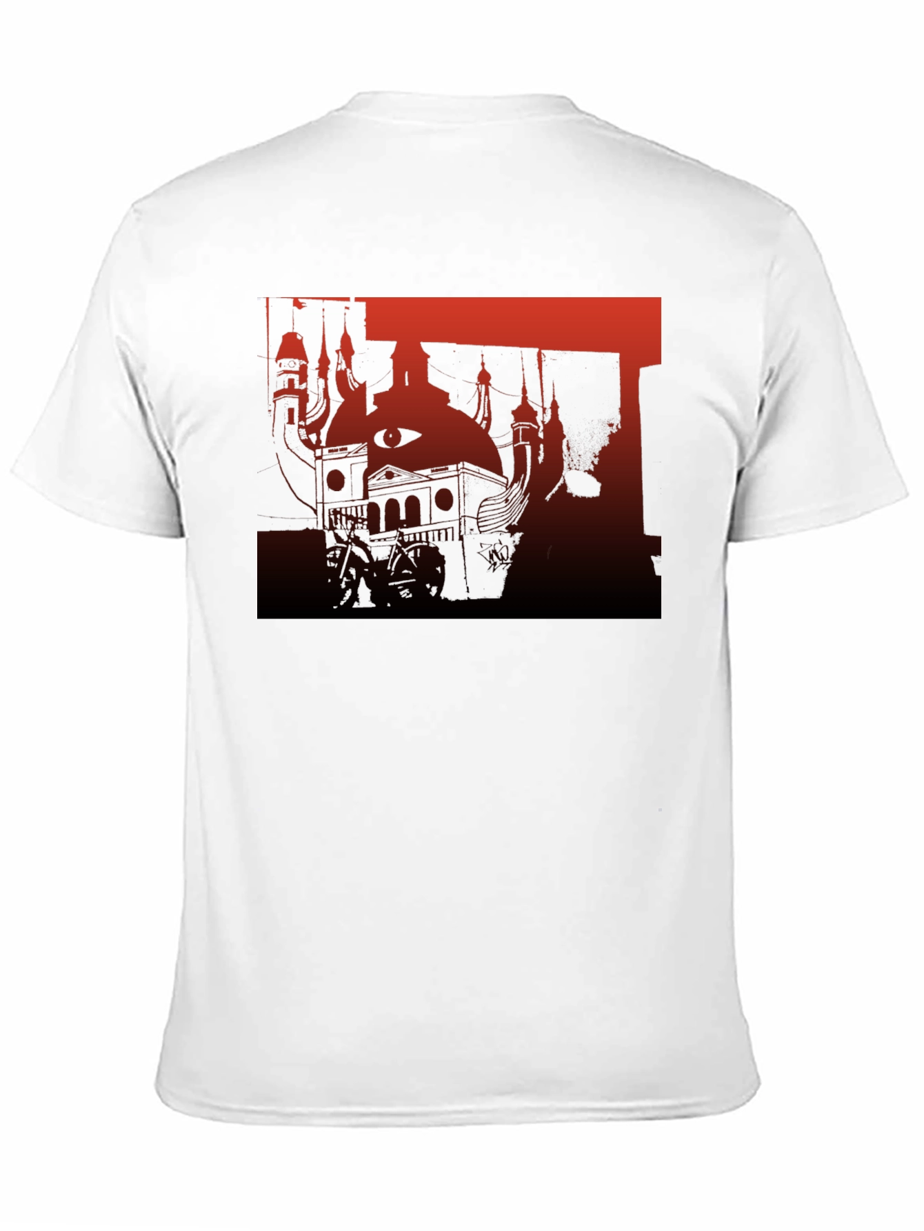Abstract Red and Black Graphic T-Shirt