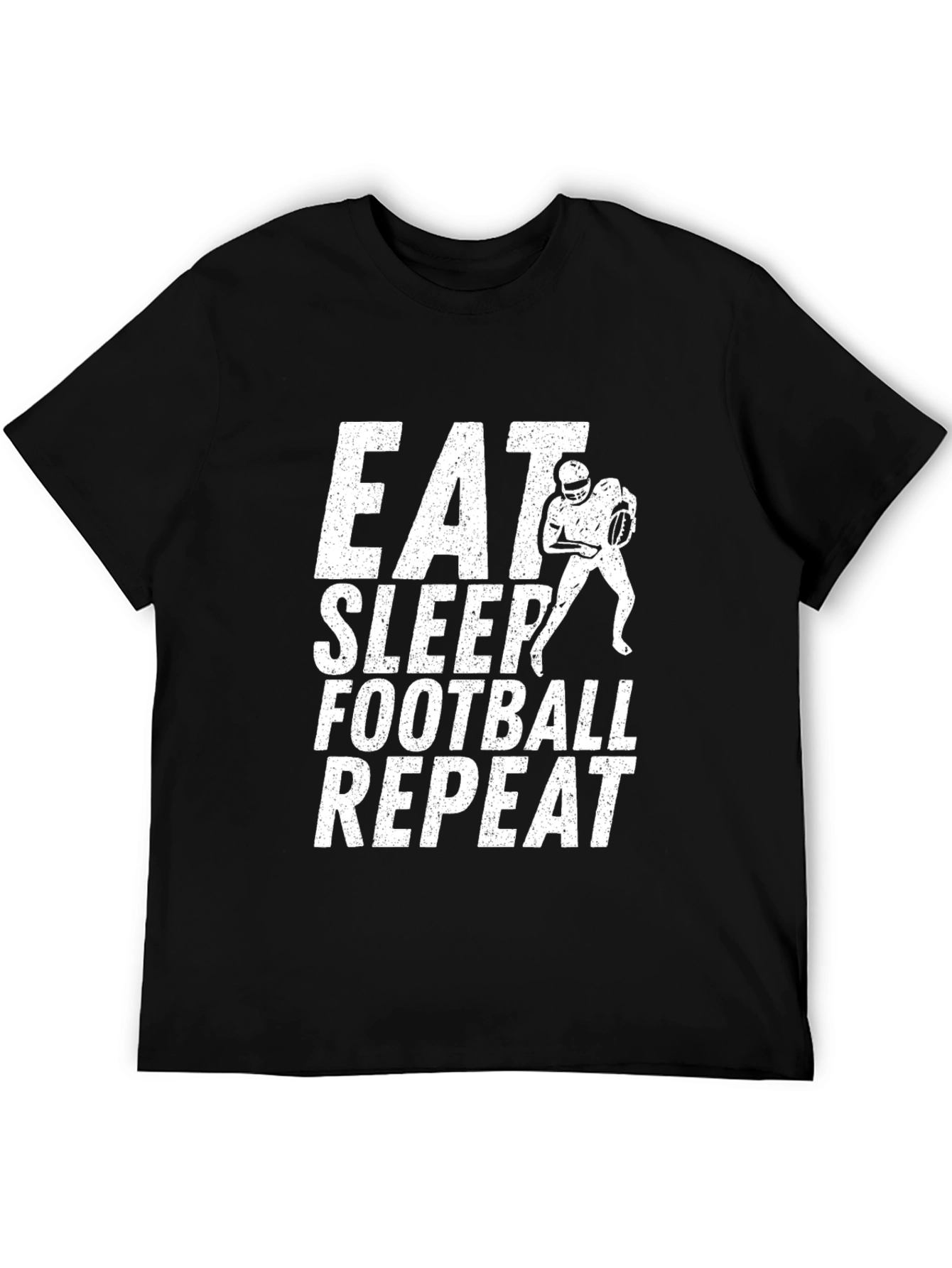 Eat Sleep Football Repeat Black Graphic Tee