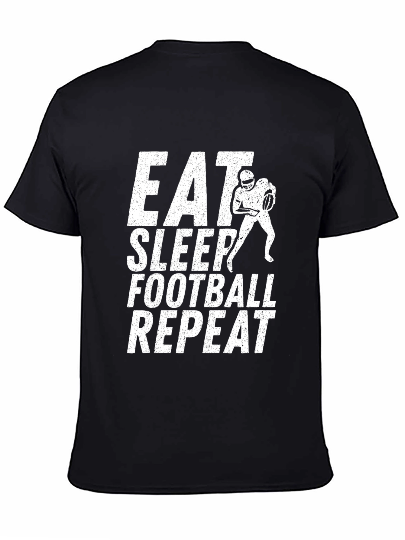 Eat Sleep Football Repeat Black Graphic Tee