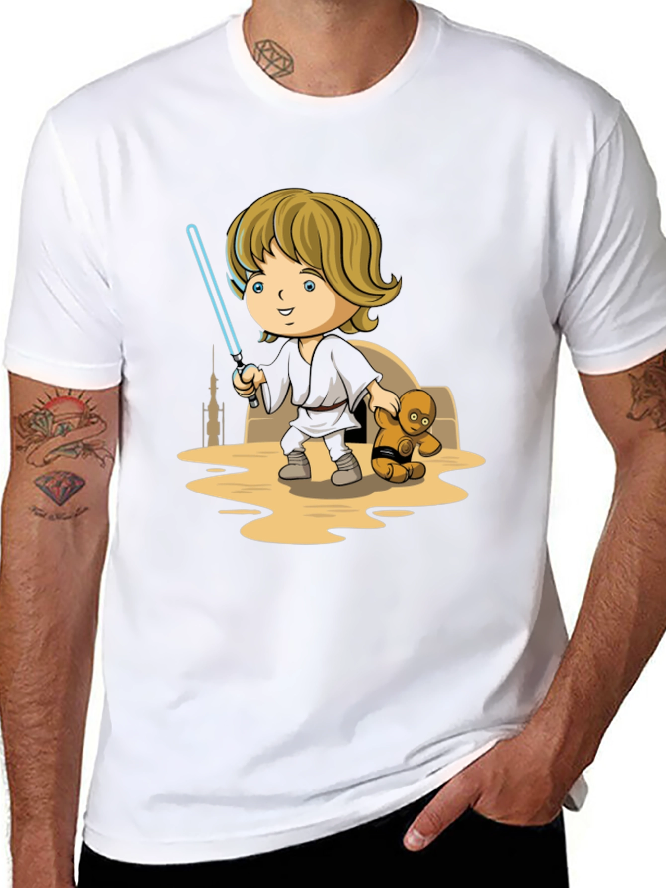 Star Wars Luke Skywalker Cartoon T-Shirt
