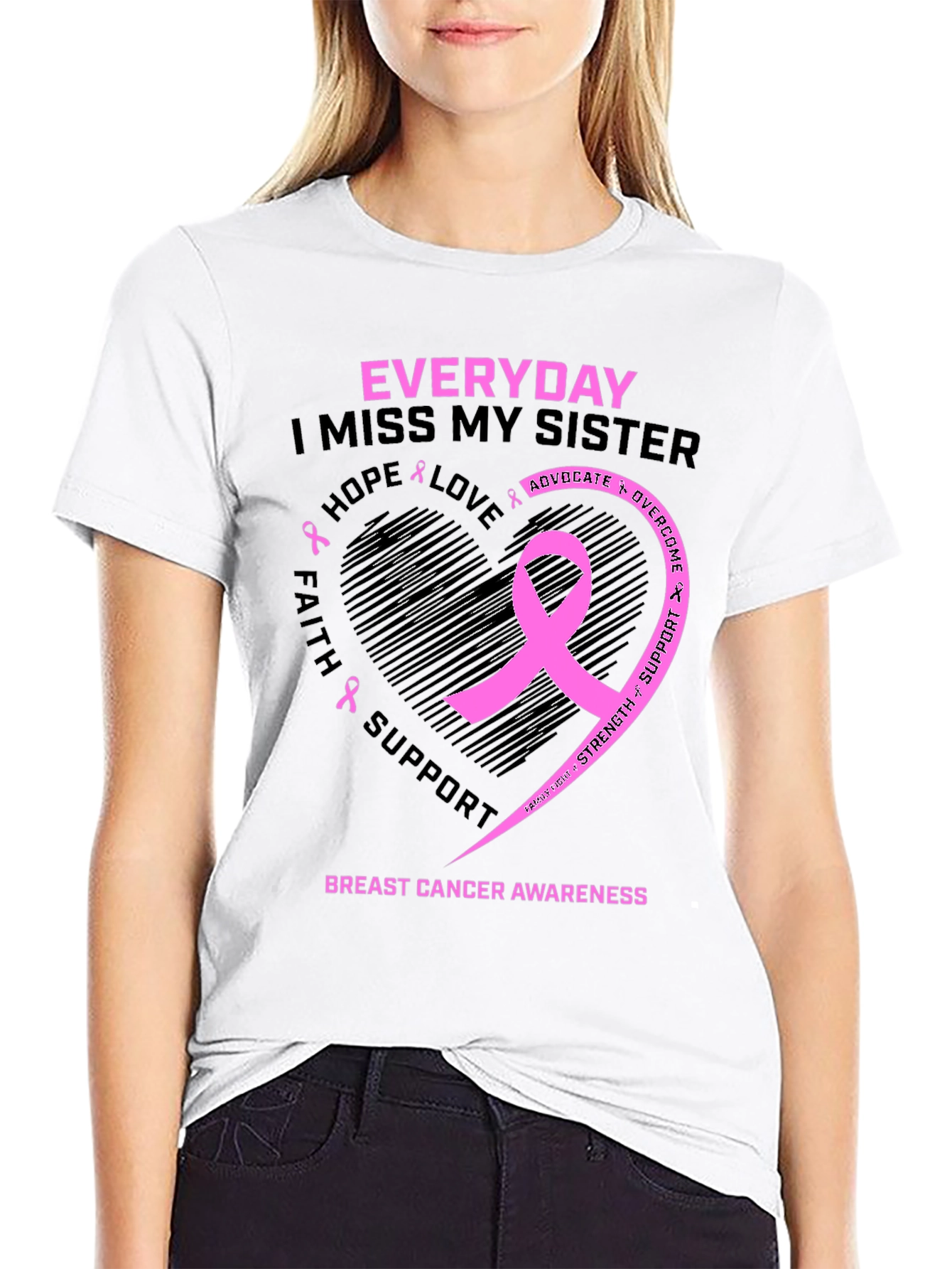 Everyday I Miss My Sister Breast Cancer Awareness T-Shirt