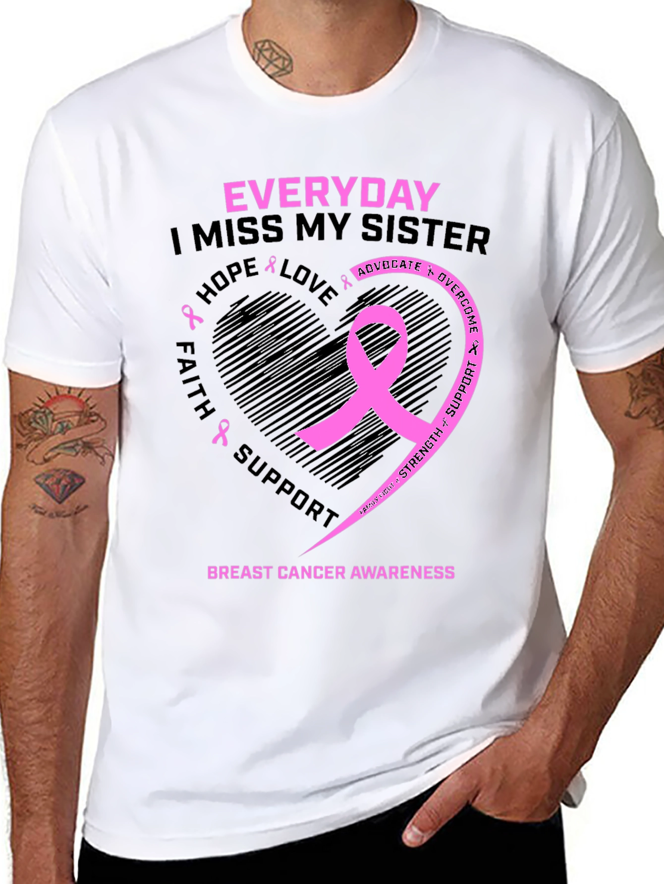 Everyday I Miss My Sister Breast Cancer Awareness T-Shirt