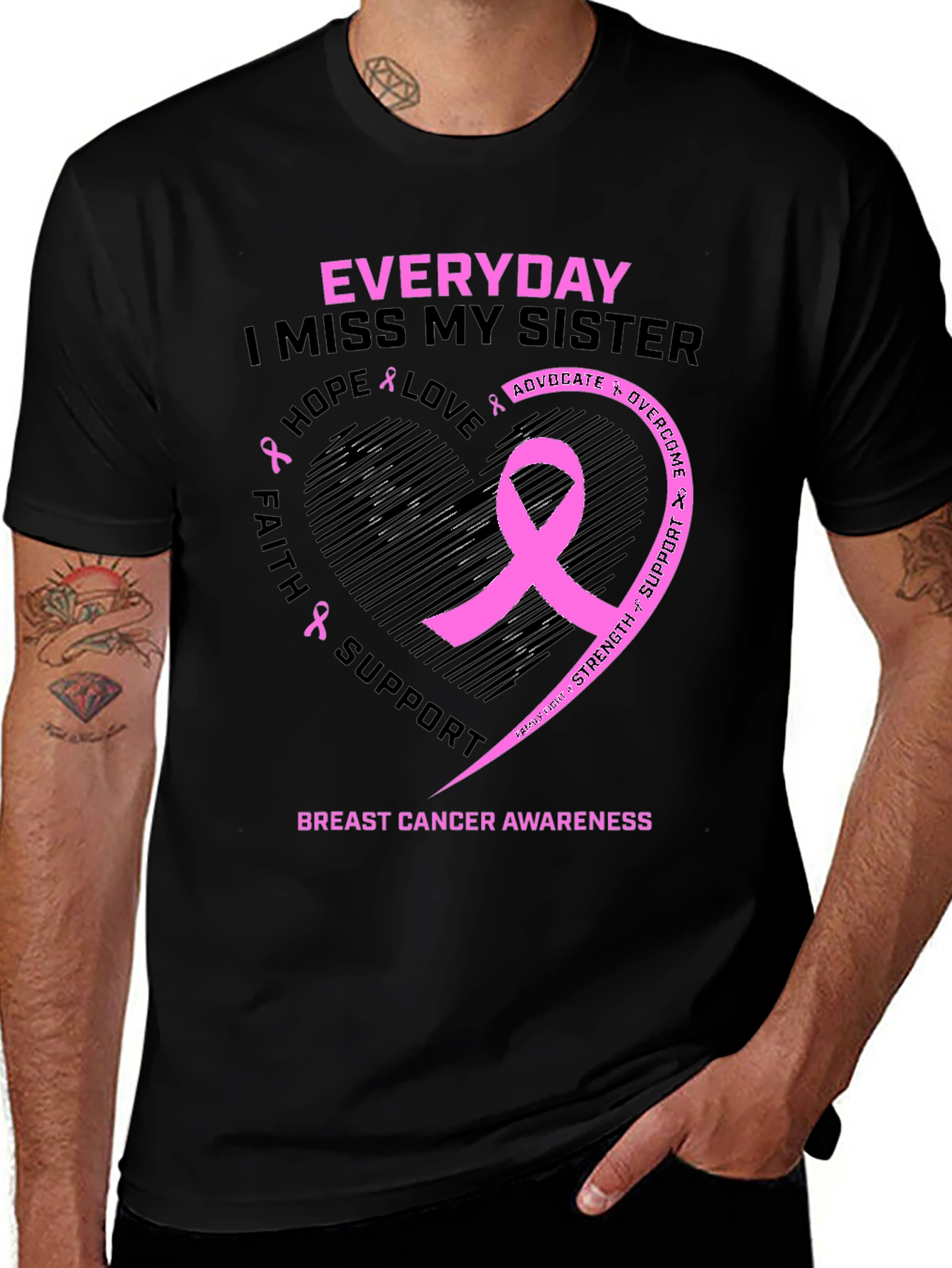 Everyday I Miss My Sister Breast Cancer Awareness T-Shirt
