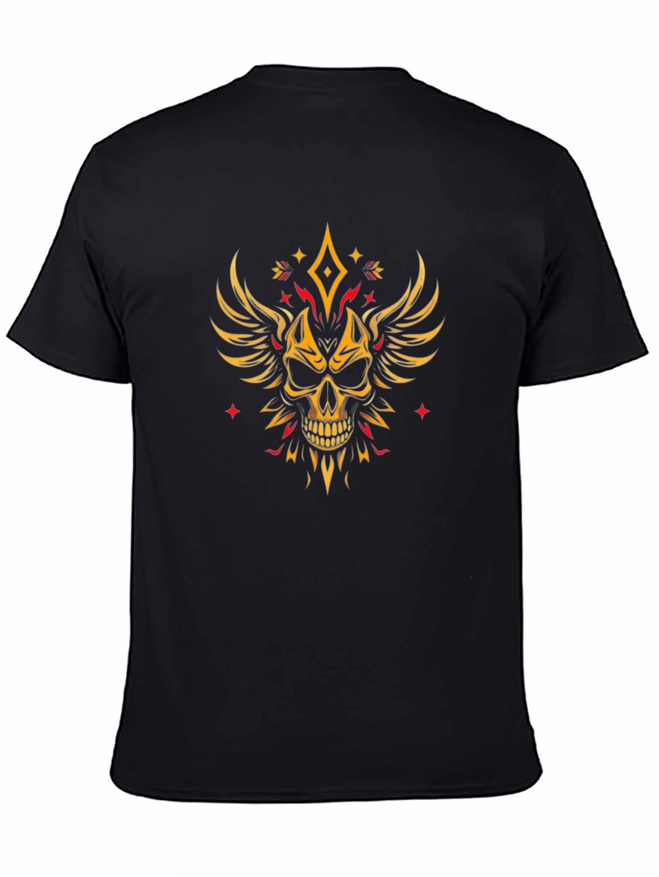 Winged Skull Graphic Tee - Edgy Black T-Shirt