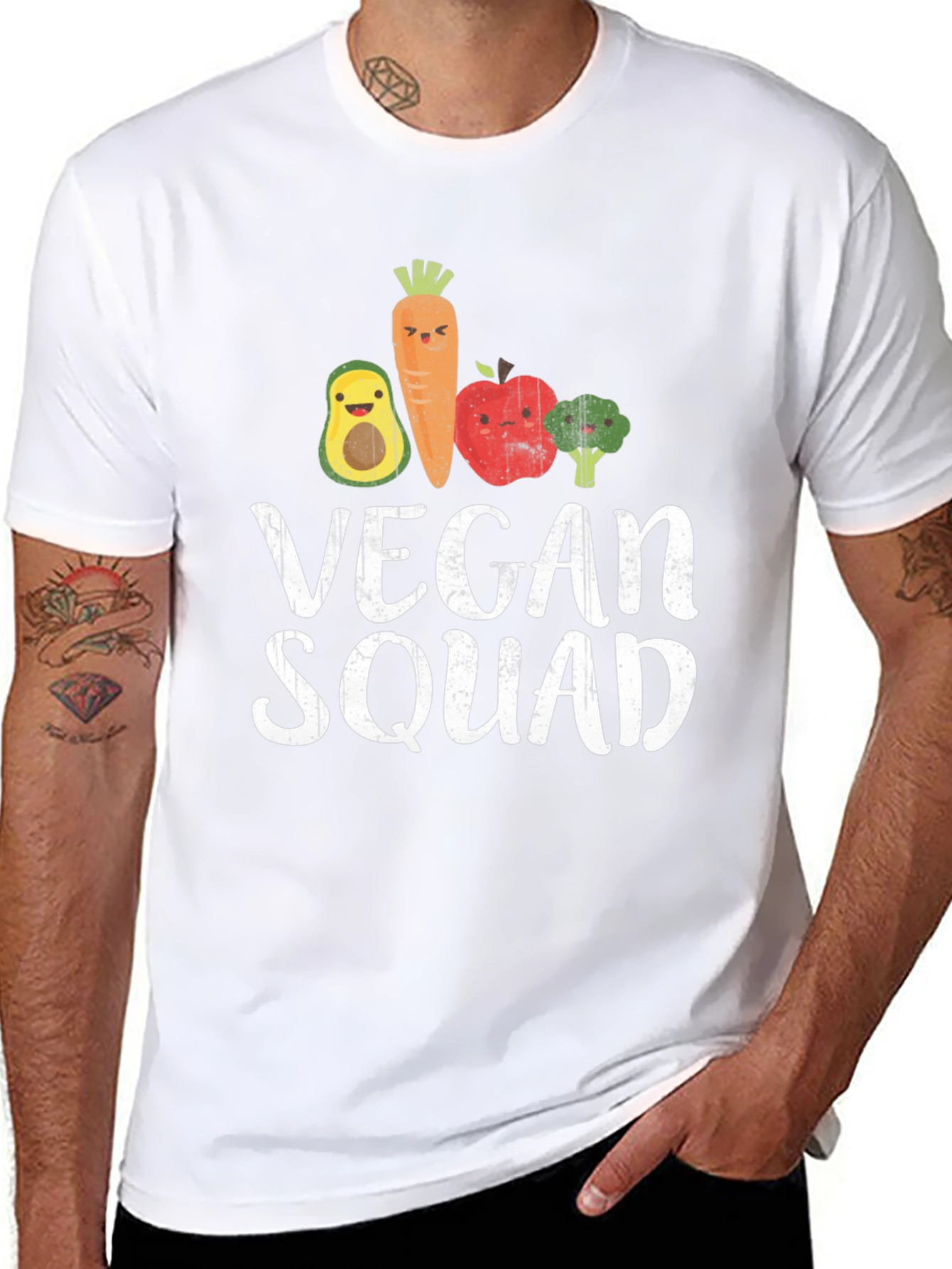 Vegan Squad T-Shirt - Cute Food Cartoon Design