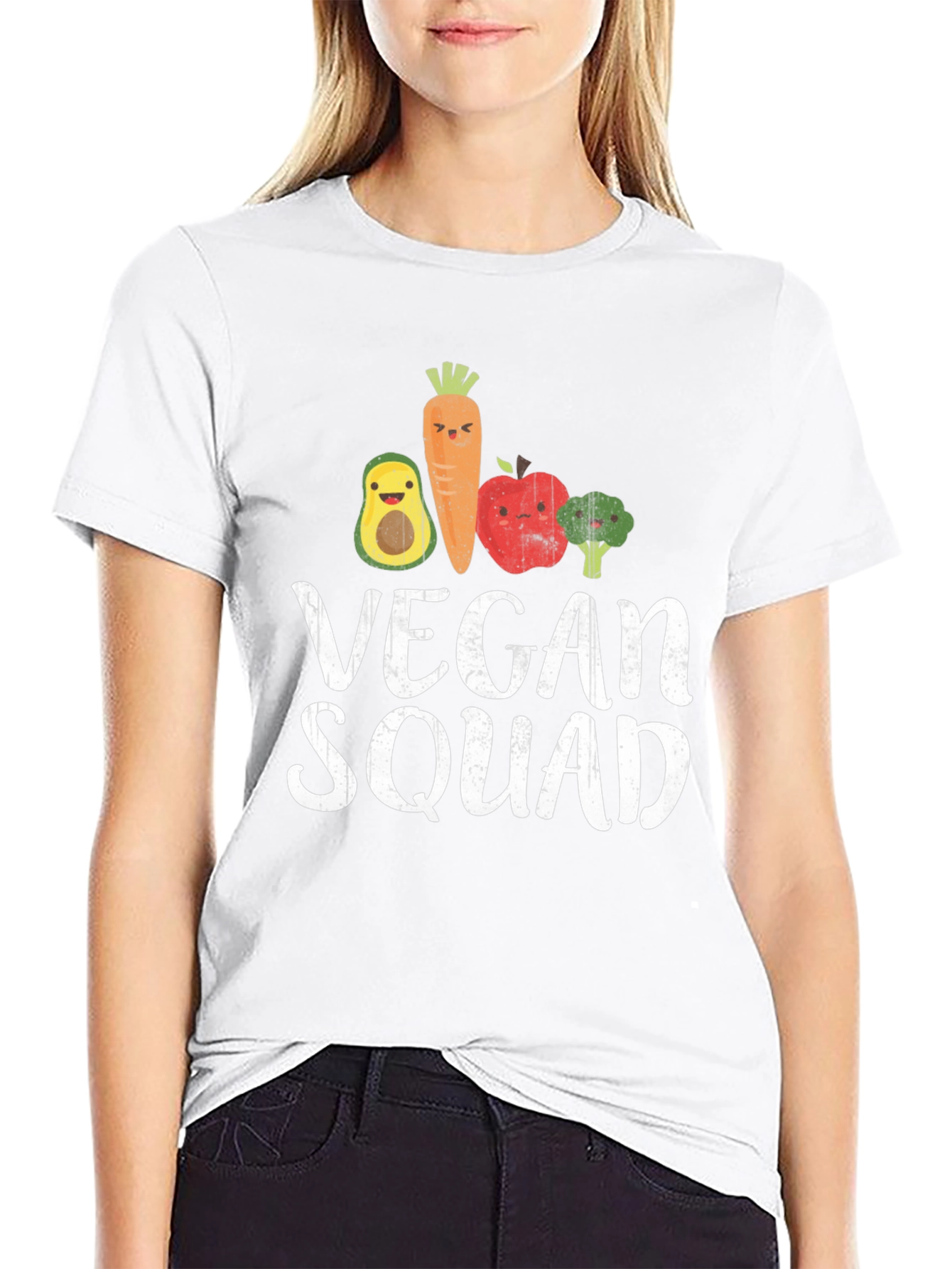 Vegan Squad T-Shirt - Cute Food Cartoon Design
