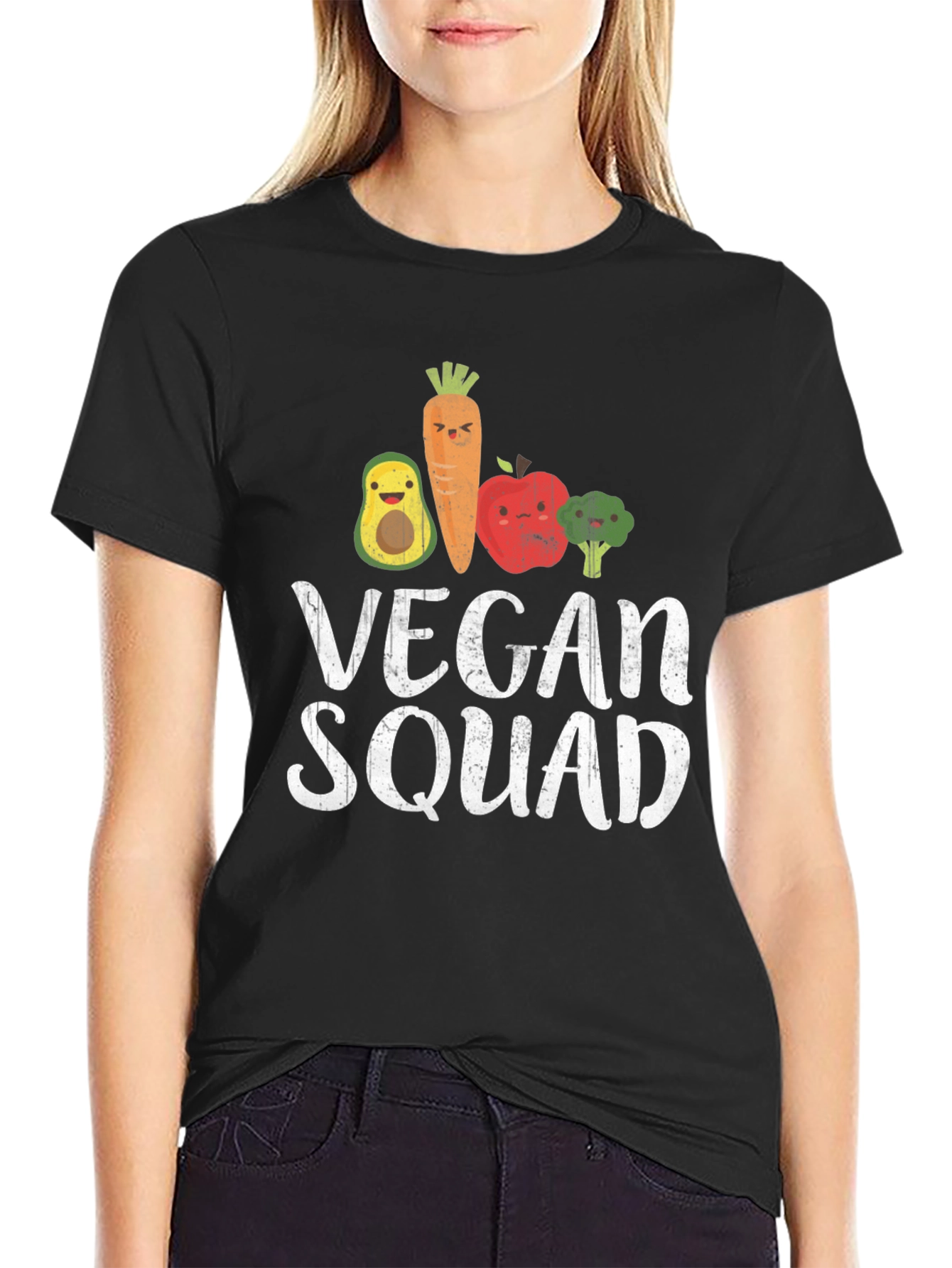 Vegan Squad T-Shirt - Cute Food Cartoon Design