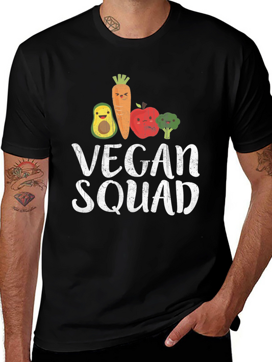 Vegan Squad T-Shirt - Cute Food Cartoon Design