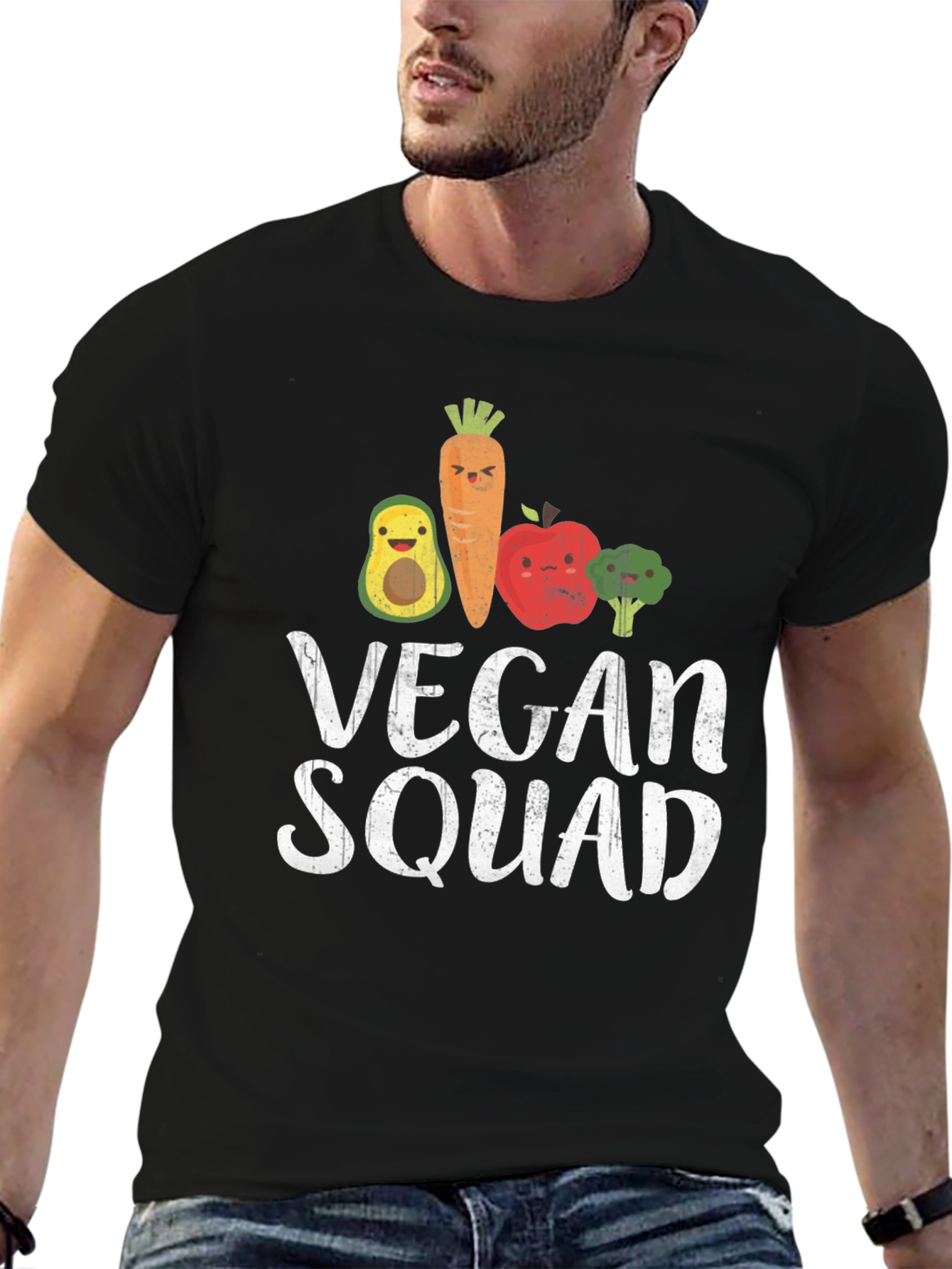 Vegan Squad T-Shirt - Cute Food Cartoon Design