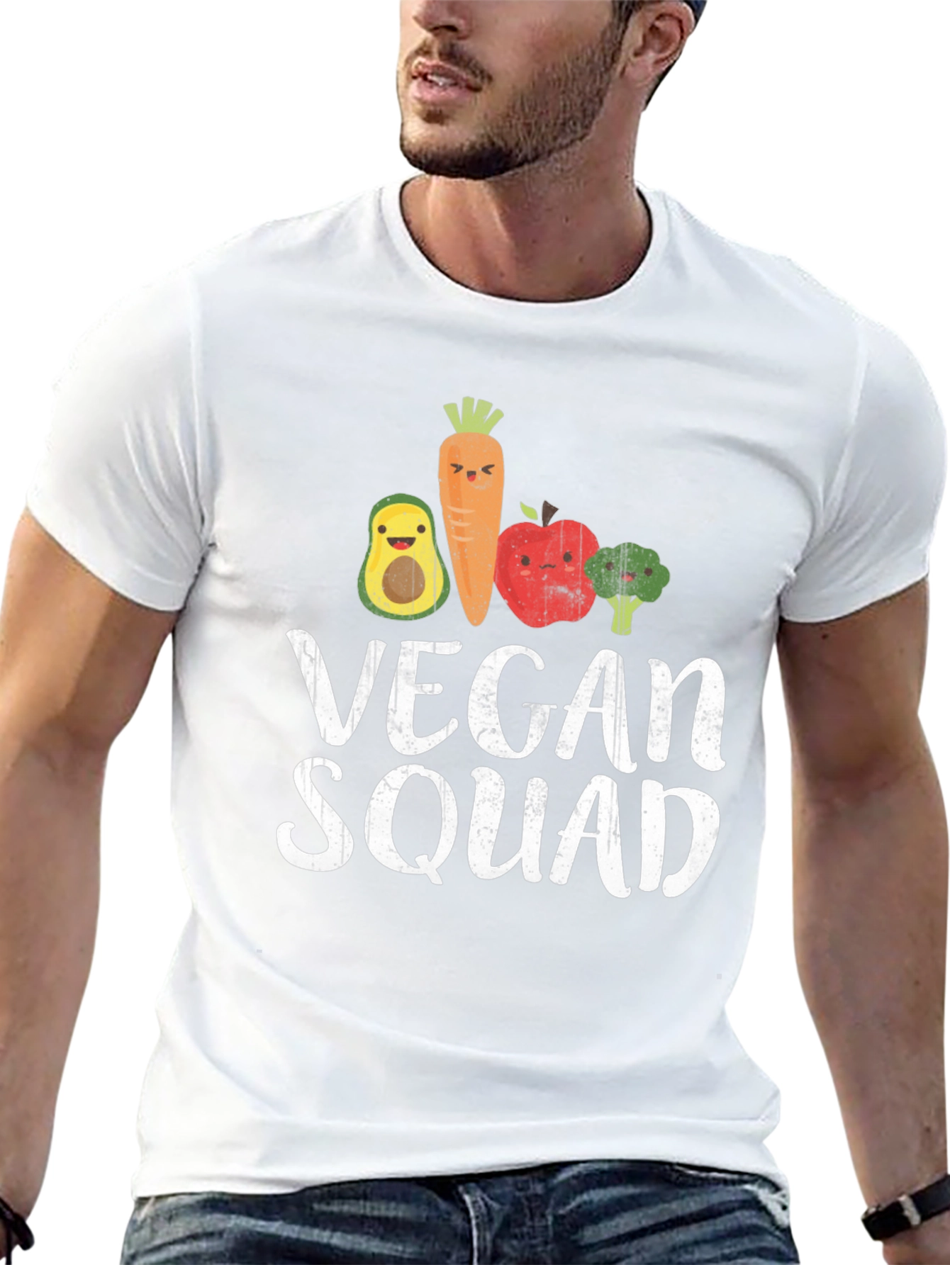 Vegan Squad T-Shirt - Cute Food Cartoon Design