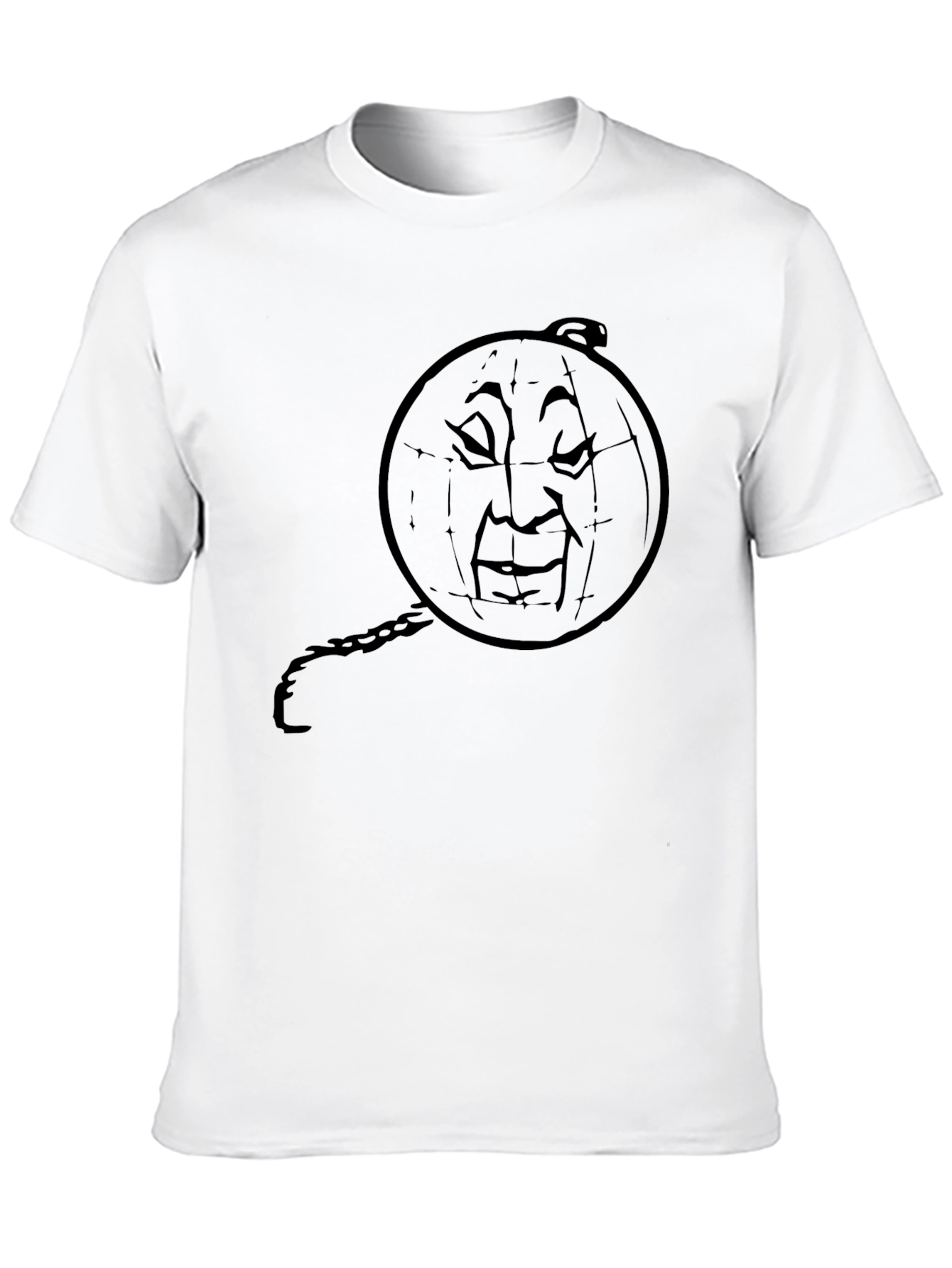 Mens Black T-Shirt - Moon Man Design