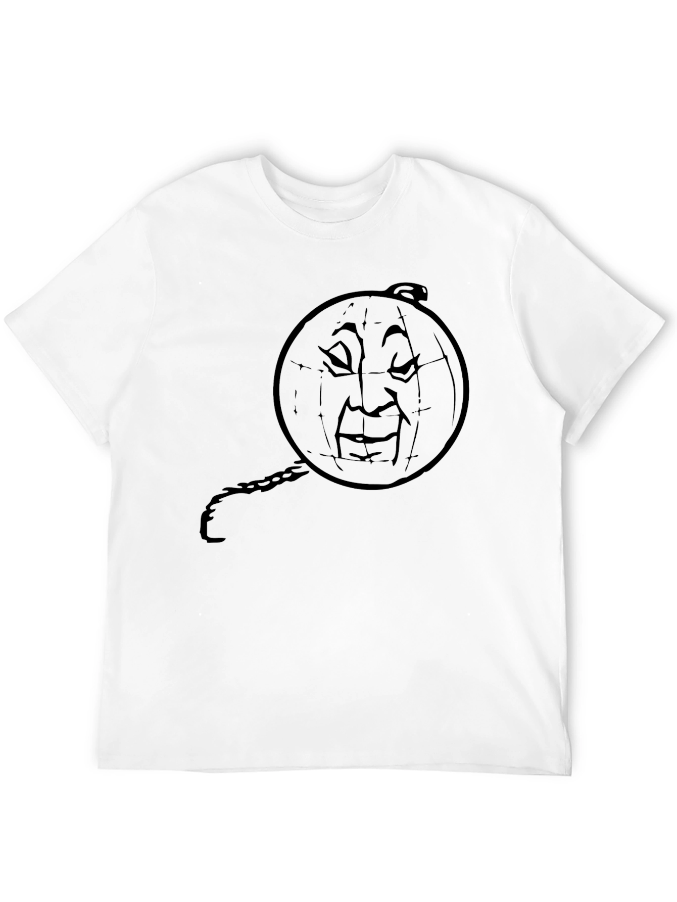 Mens Black T-Shirt - Moon Man Design