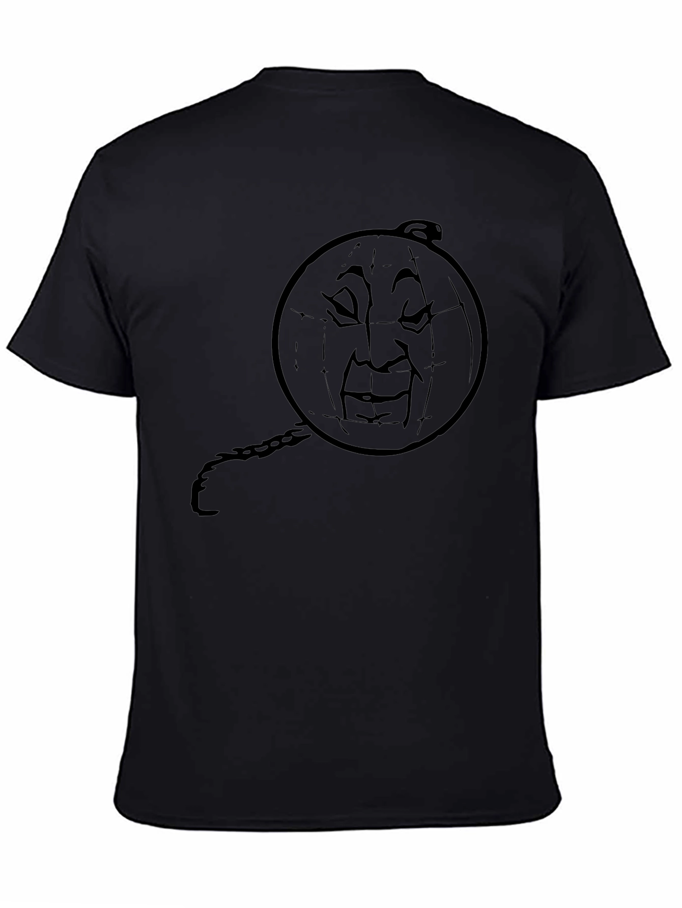 Mens Black T-Shirt - Moon Man Design