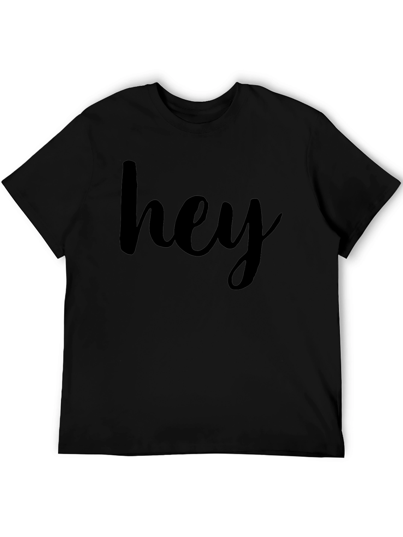 Hey Graphic Tee - Casual Black T-Shirt