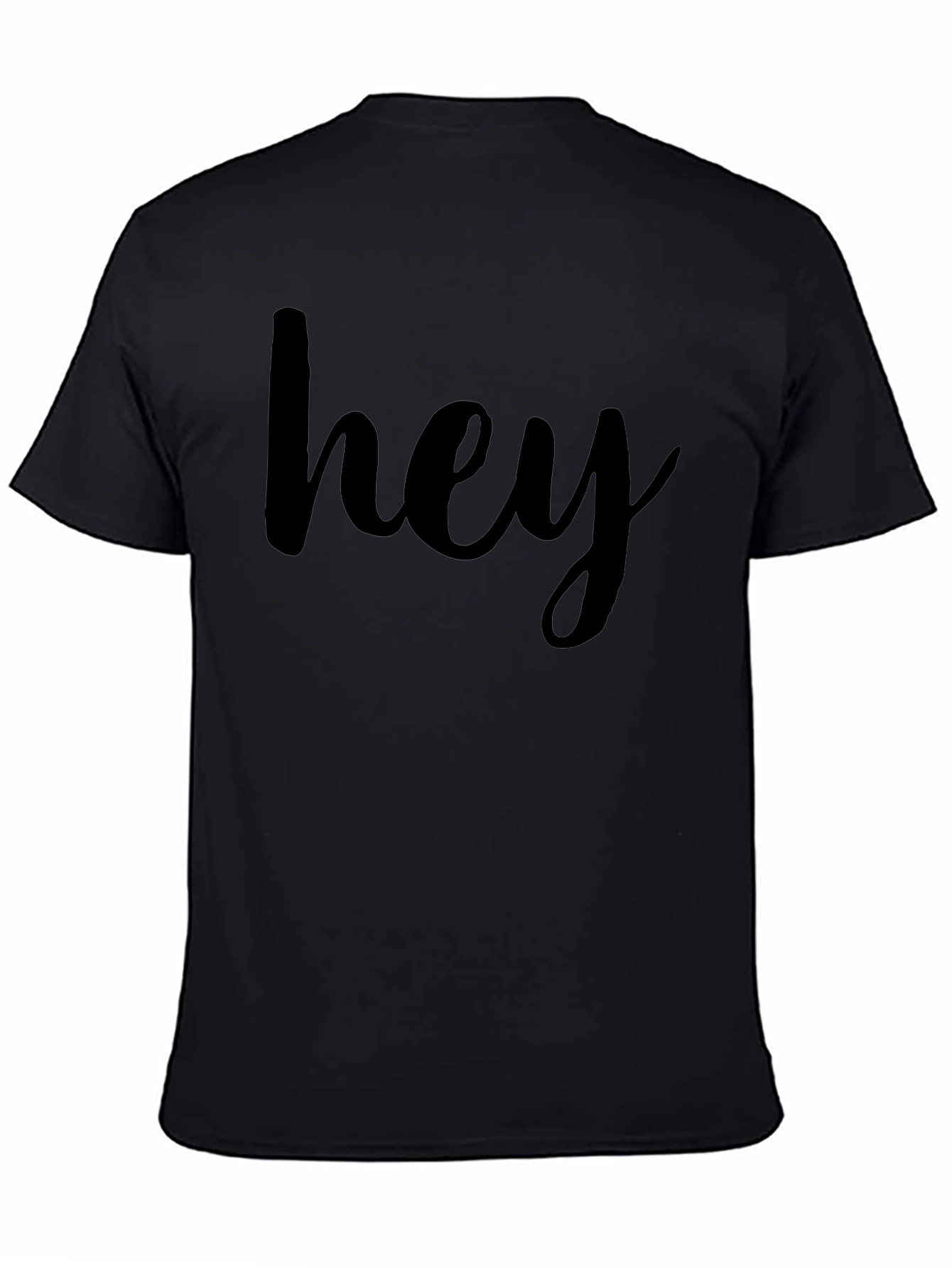 Hey Graphic Tee - Casual Black T-Shirt