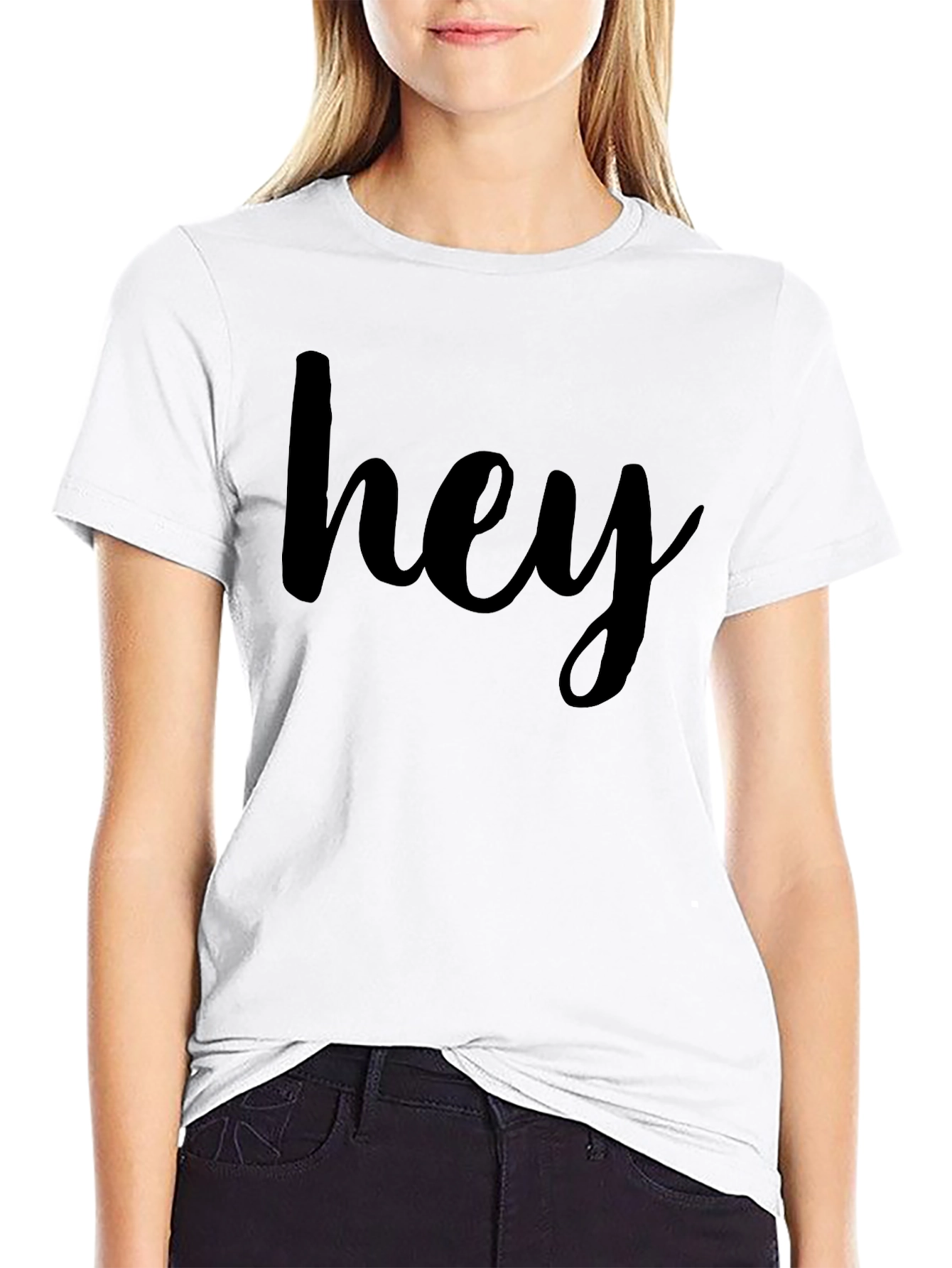 Hey Graphic Tee - Casual Black T-Shirt
