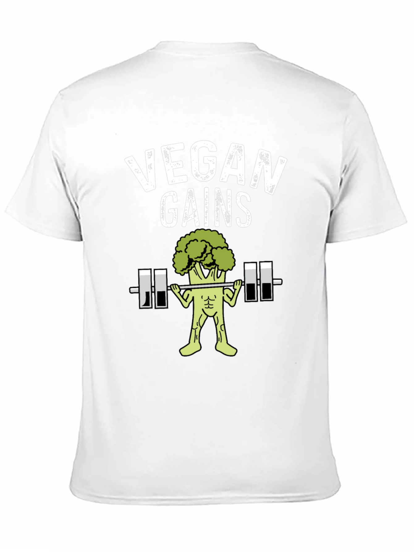 Vegan Gains Graphic T-Shirt - Funny Workout Tee