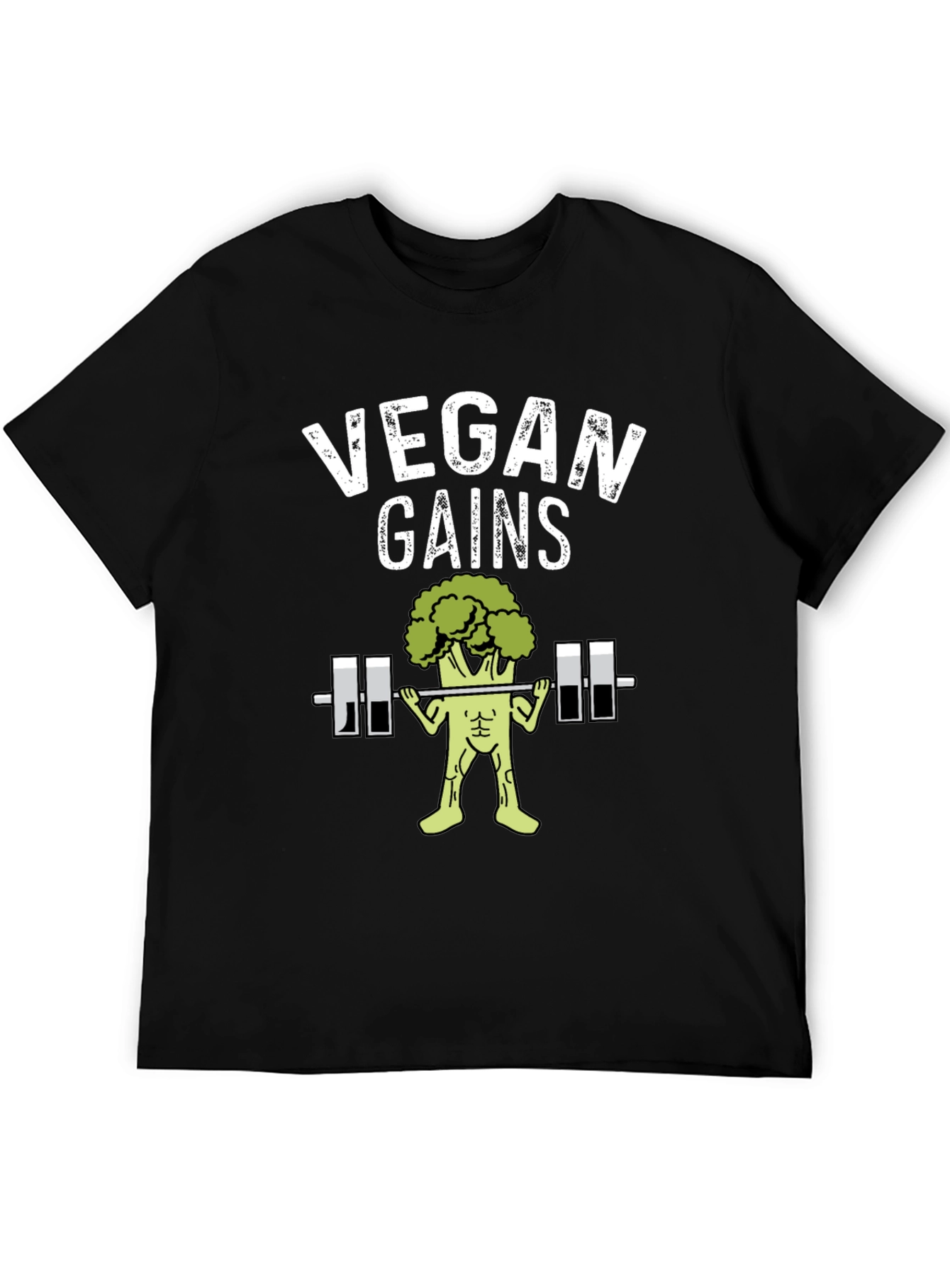 Vegan Gains Graphic T-Shirt - Funny Workout Tee