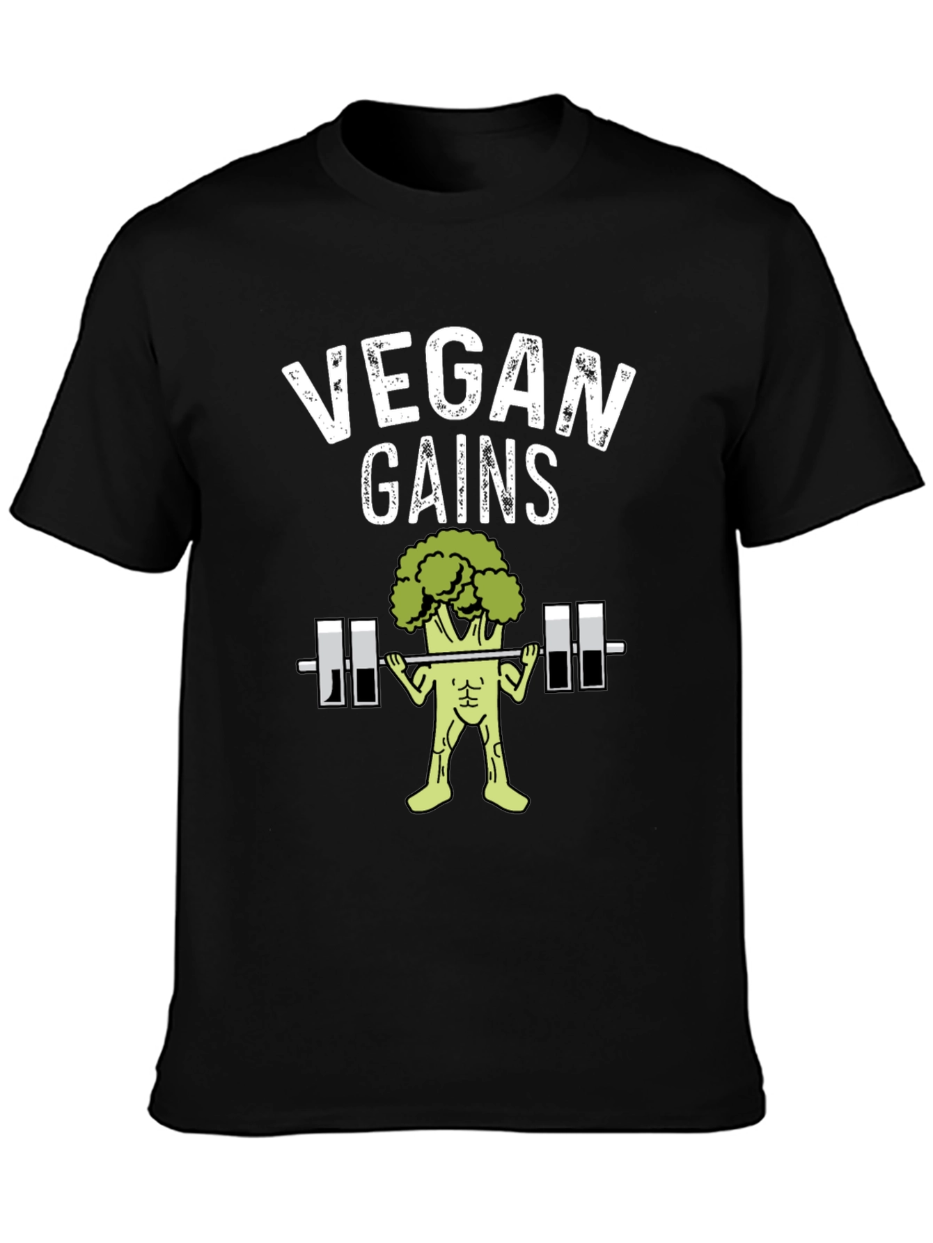 Vegan Gains Graphic T-Shirt - Funny Workout Tee