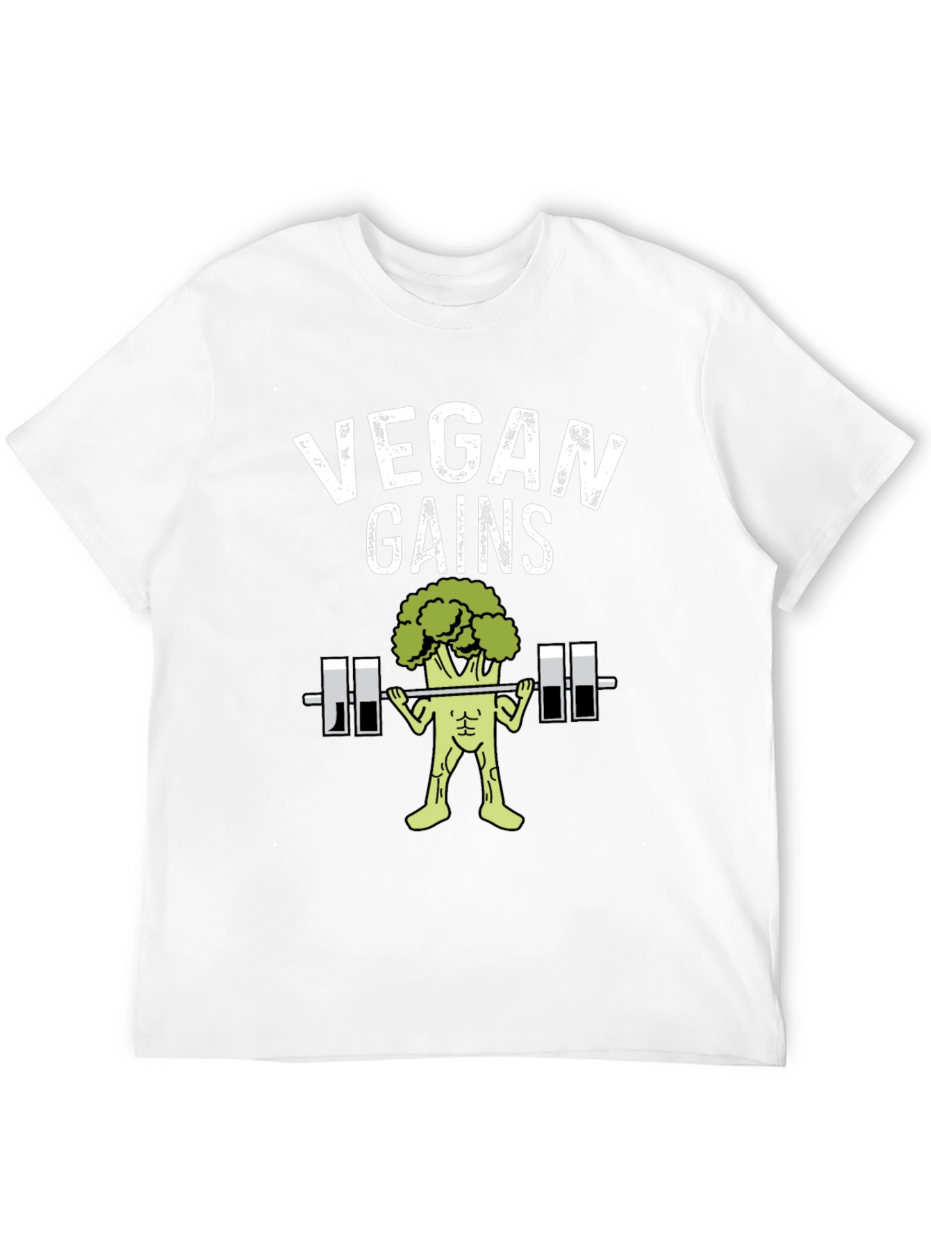 Vegan Gains Graphic T-Shirt - Funny Workout Tee