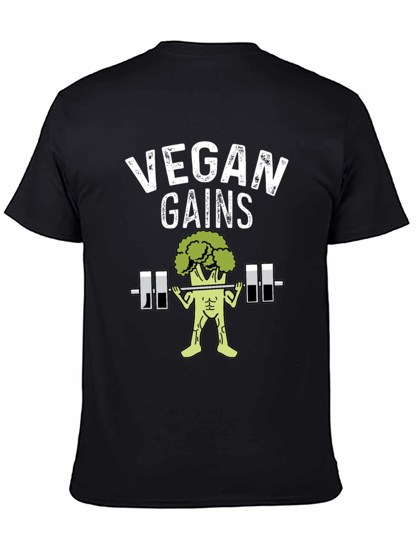 Vegan Gains Graphic T-Shirt - Funny Workout Tee