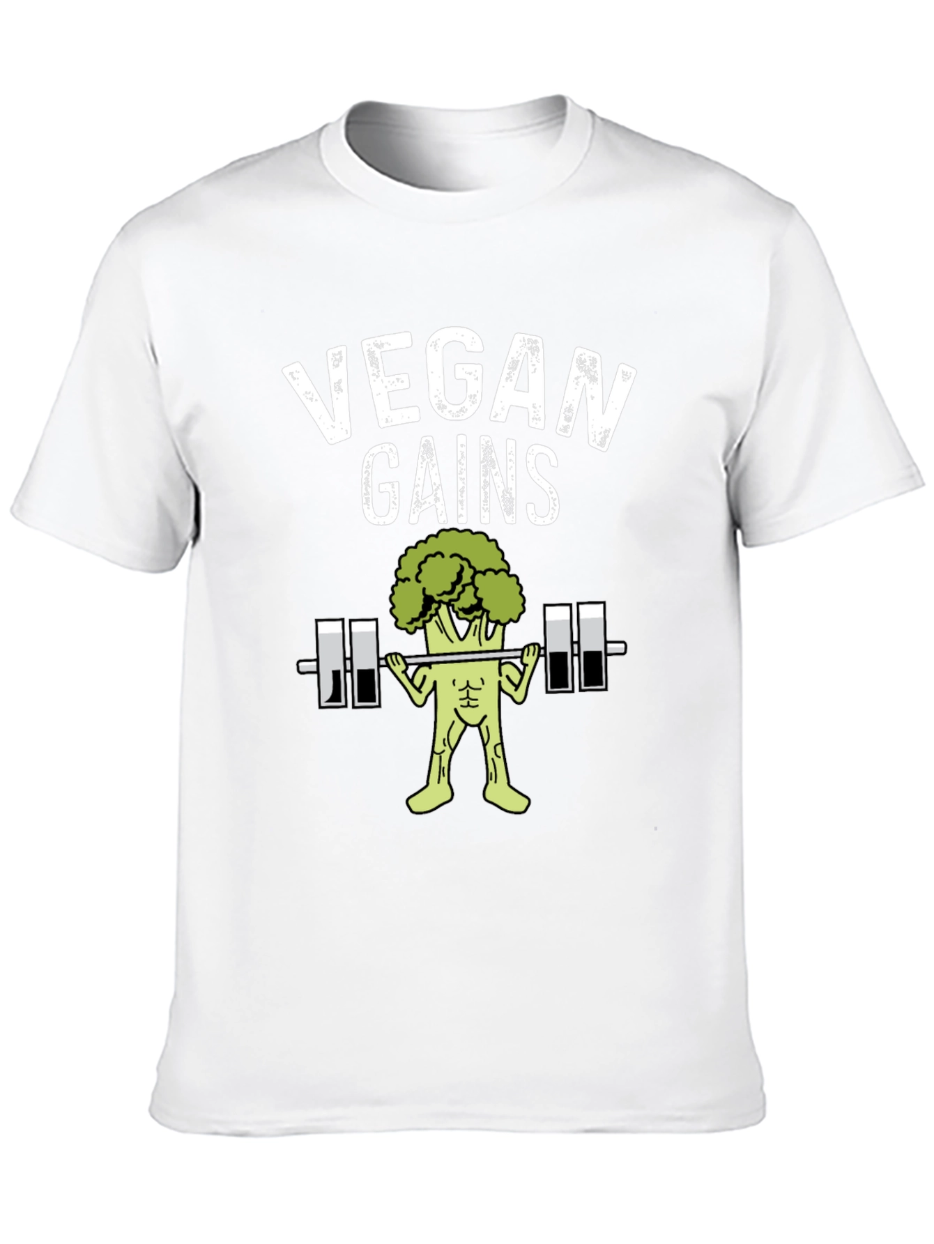 Vegan Gains Graphic T-Shirt - Funny Workout Tee
