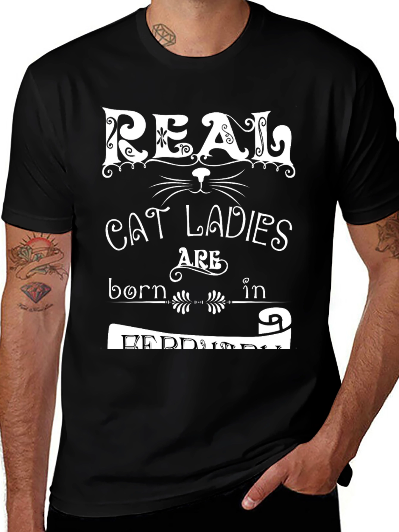 Real Cat Ladies are Born in February T-Shirt