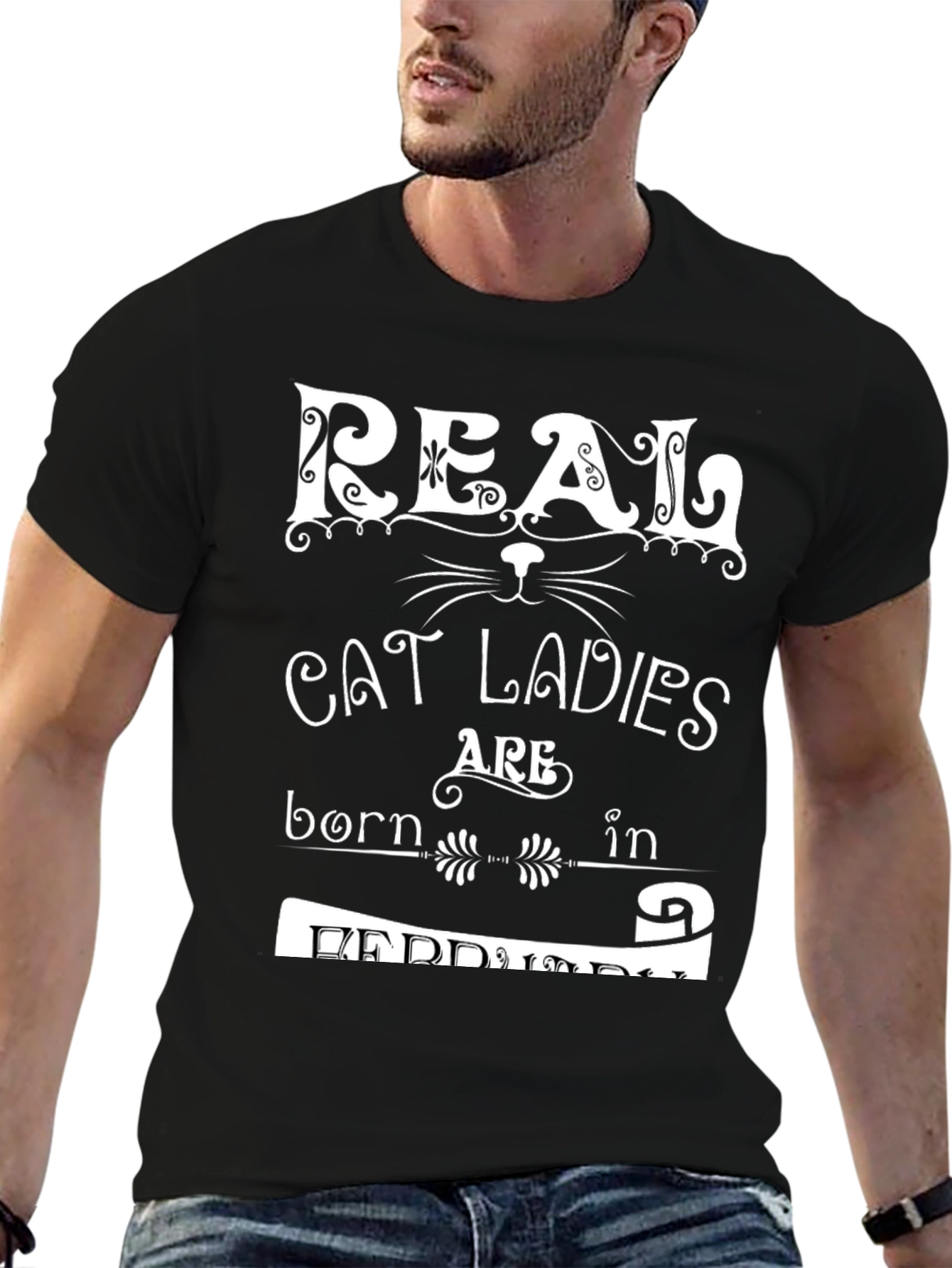 Real Cat Ladies are Born in February T-Shirt