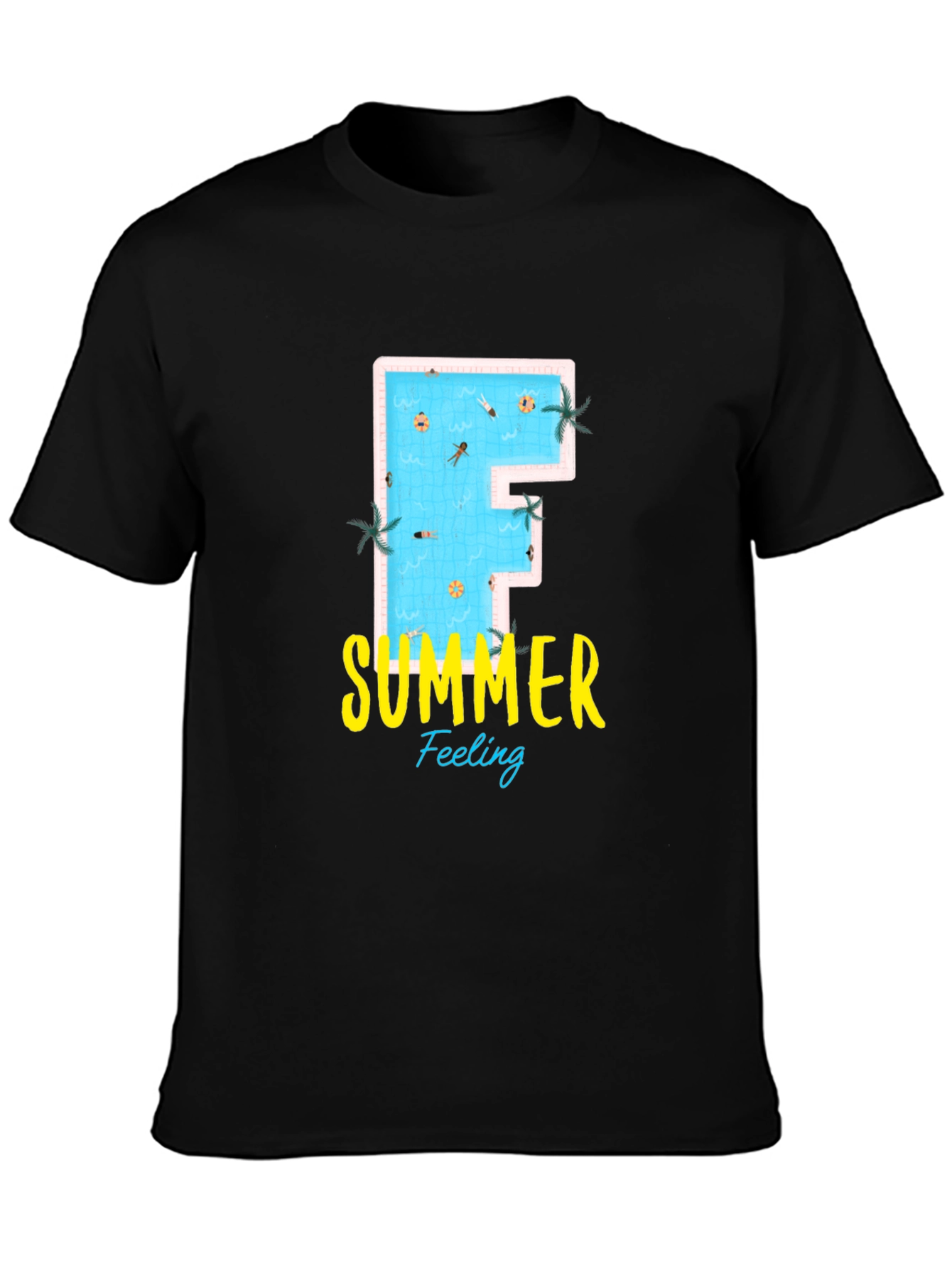 Summer Feeling Graphic Tee - Pool Letter F
