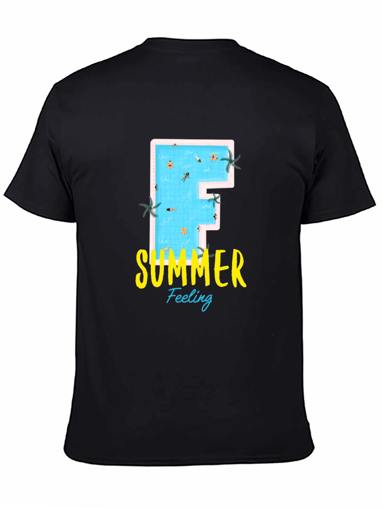 Summer Feeling Graphic Tee - Pool Letter F