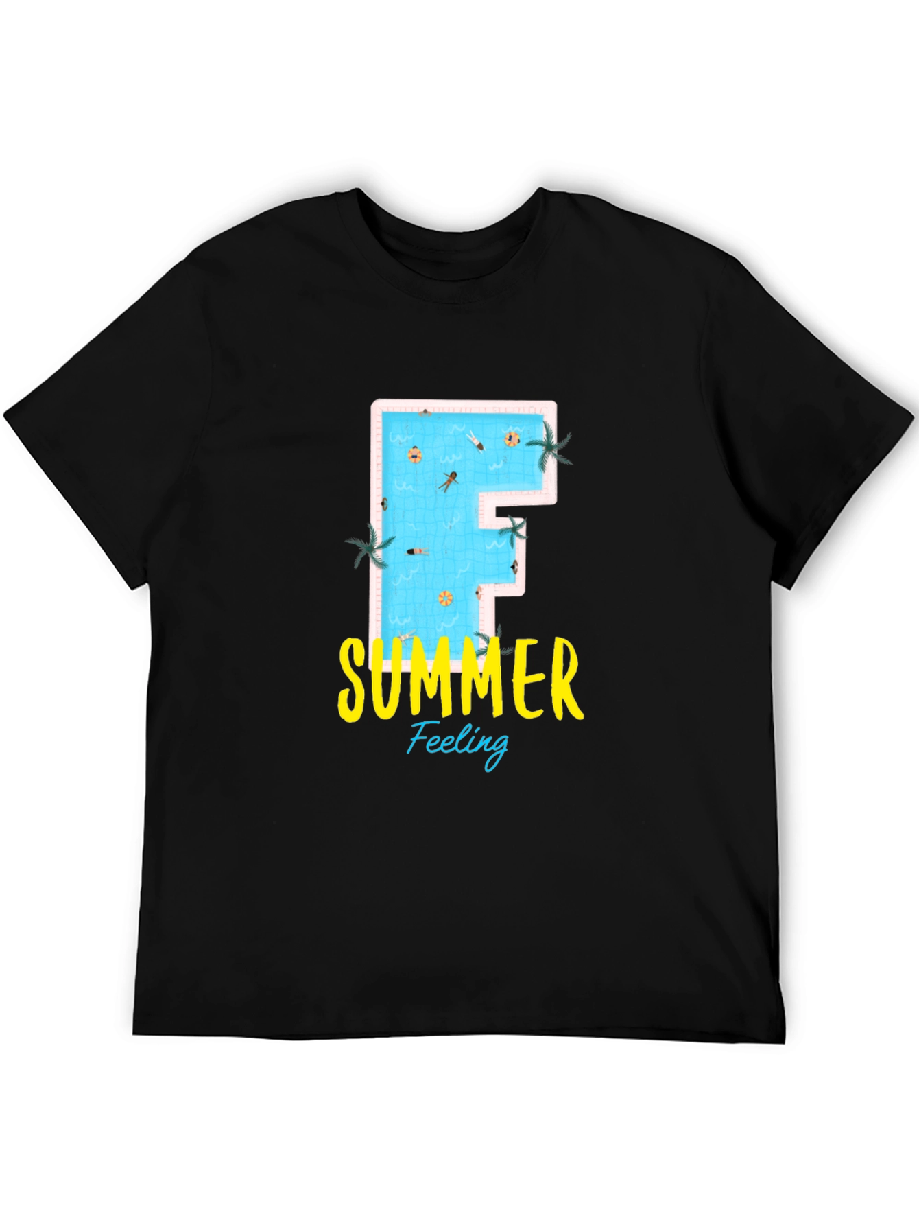 Summer Feeling Graphic Tee - Pool Letter F